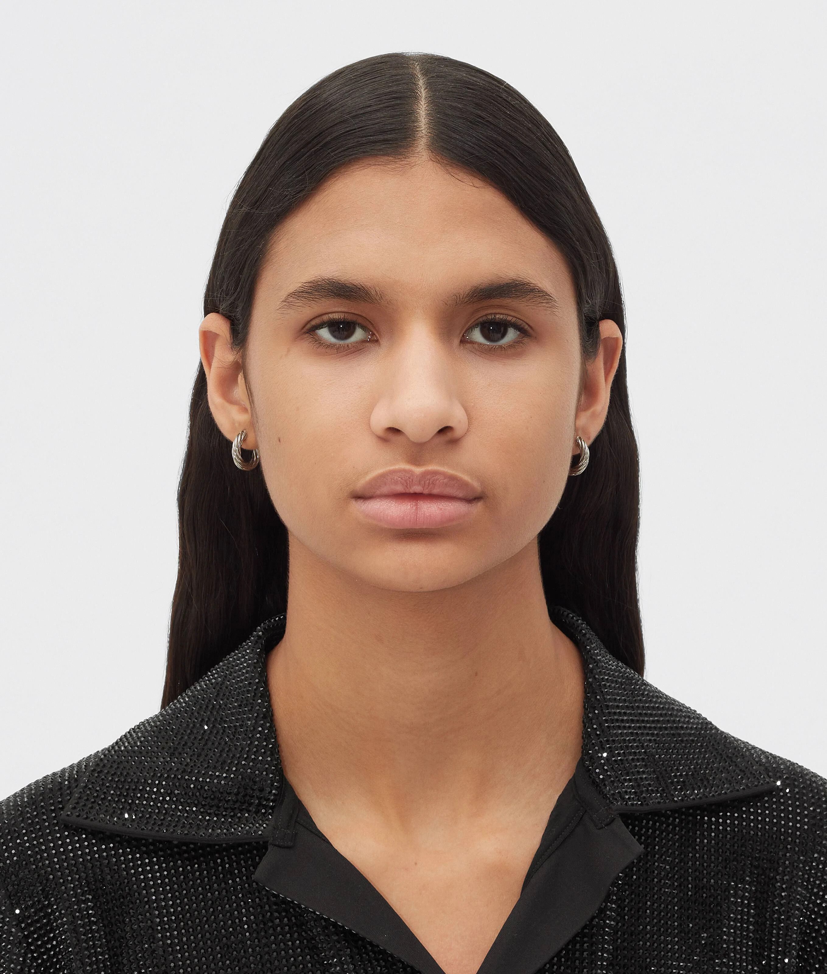 Bottega Veneta o1n1vont1124 Dup / Size: OS / Cord Sterling Hoop Earrings Size ONE SIZE - 4 Thumbnail