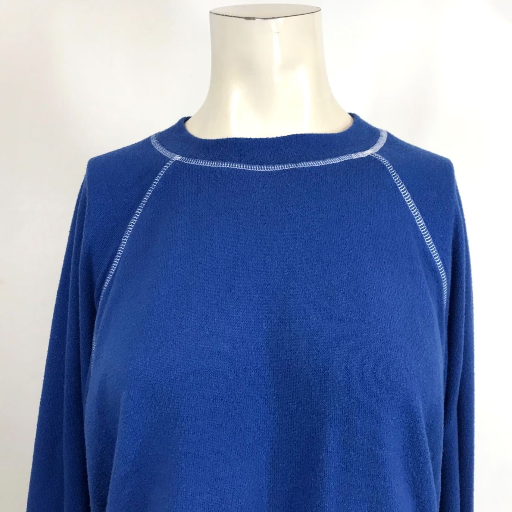 Vintage LNA WOMEN'S SMALL BLUE LONG SLEEVE ROUND NECK SWEATSHIRT Sweater Pullover Casual Shirt Size S / US 4 / IT 40 - 2 Thumbnail