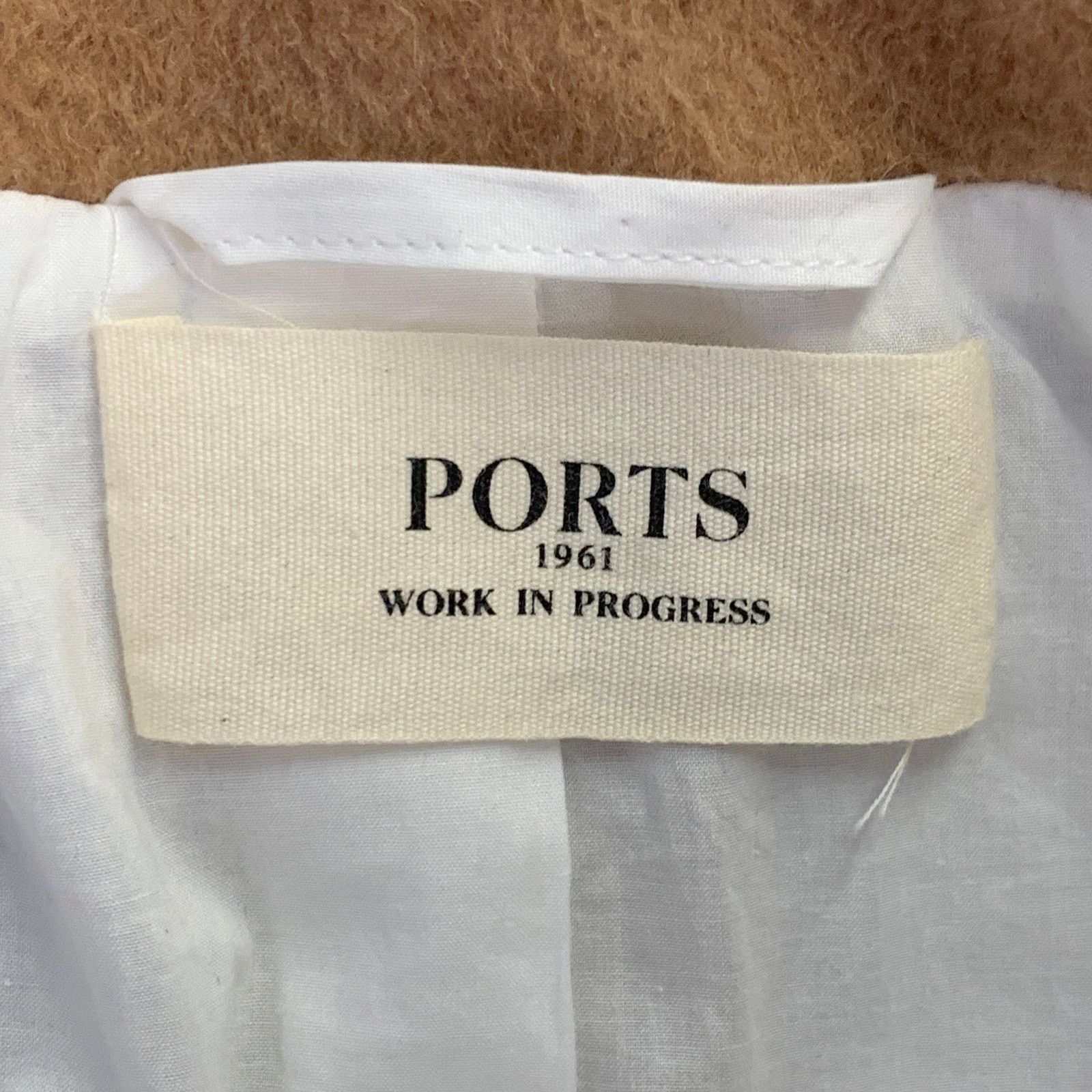 Ports 1961 Size 4 Tan Camel Hair Textured Open Front Cape Coat Size S / US 4 / IT 40 - 5 Thumbnail