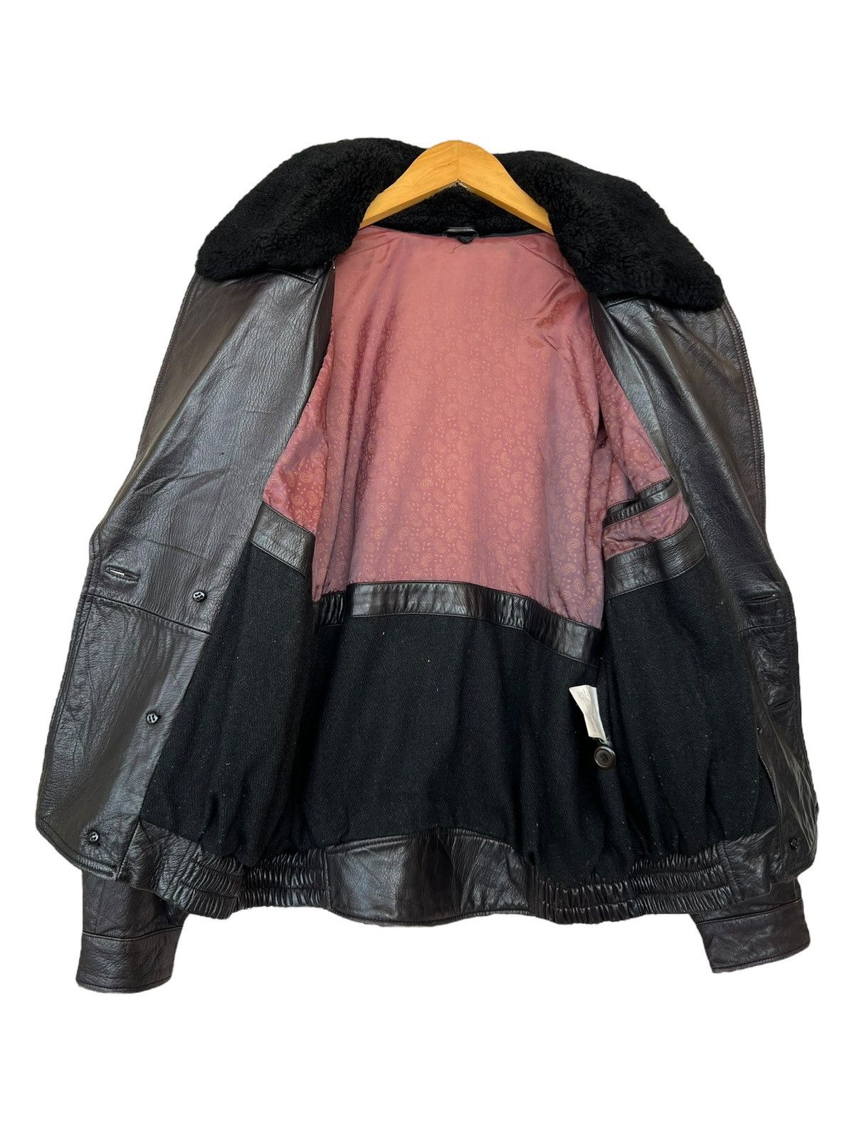 Vintage Vintage Black Shearling Fur Leather Coat Jacket Size US XL / EU 56 / 4 - 13 Thumbnail
