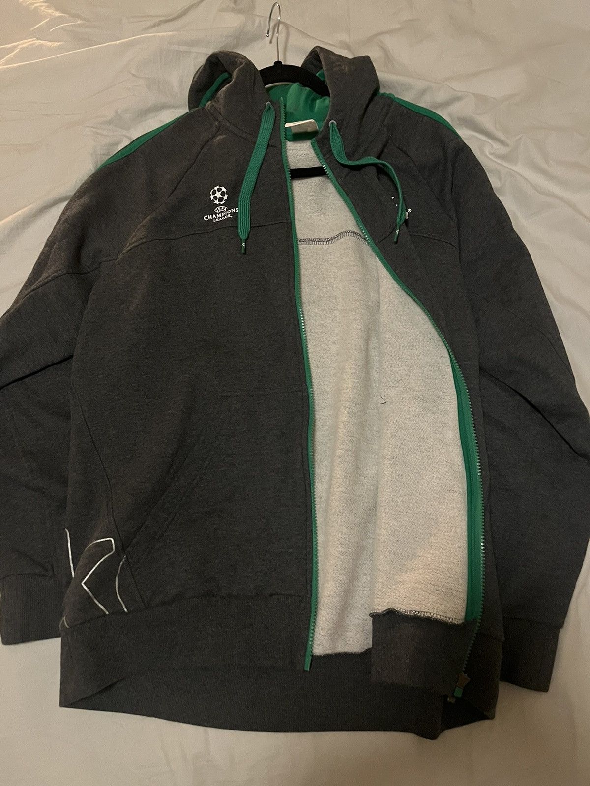 Adidas × Heineken Adidas Heineken Champions League Grey Zip Up Jacket Size L Size US L / EU 52-54 / 3 - 4 Thumbnail