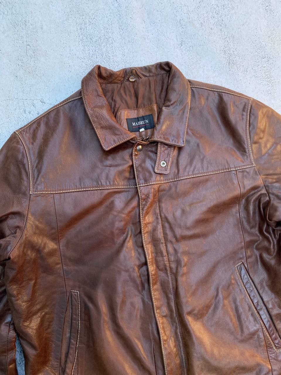 Other Leather Faded Avant Garde brown Diesel style Jacket Size US L / EU 52-54 / 3 - 4 Thumbnail