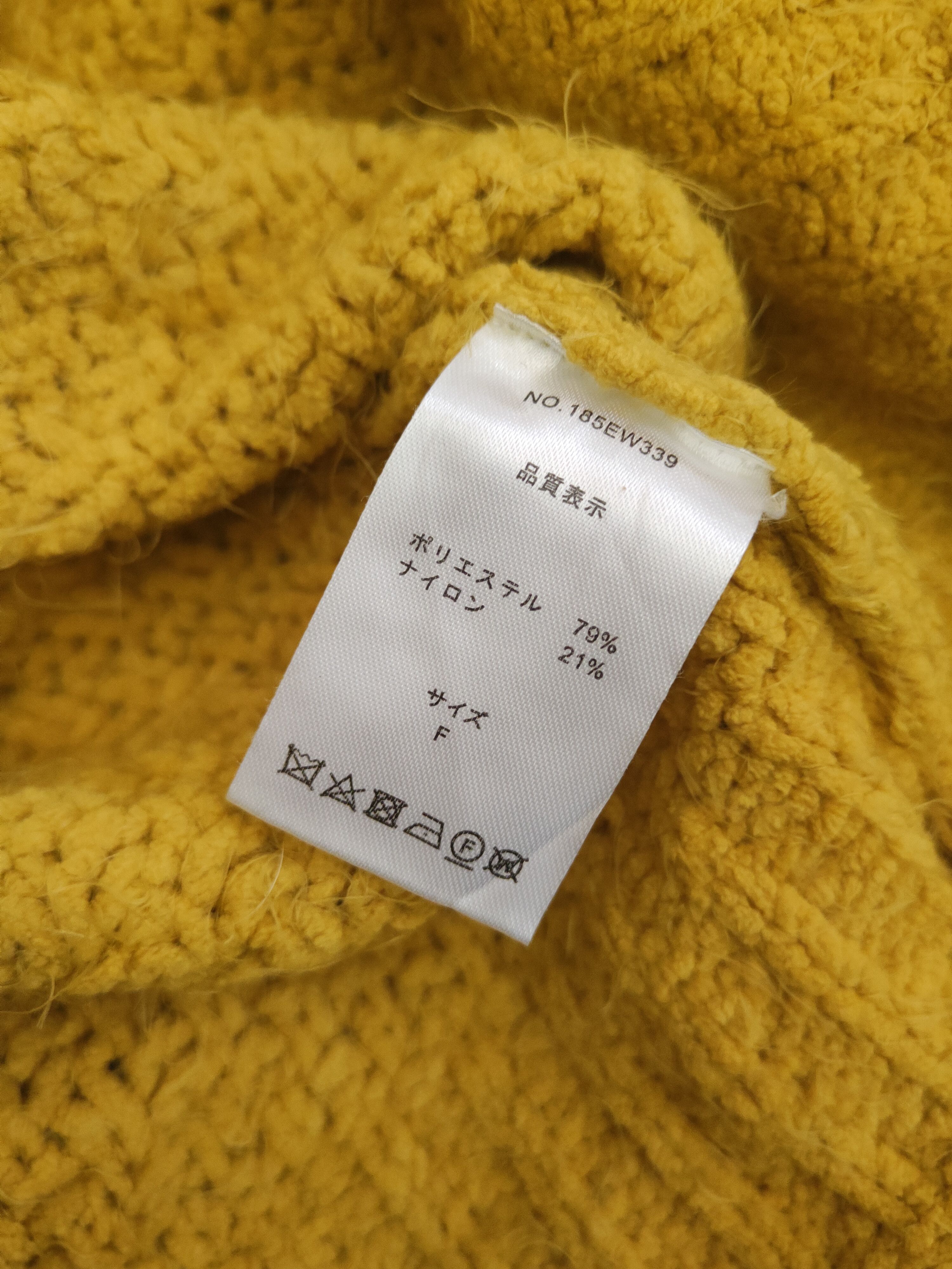 Japanese Brand DL Chez Toi Yellow Fur Mohair Knitwear #46-457 Size M / US 6-8 / IT 42-44 - 11 Thumbnail