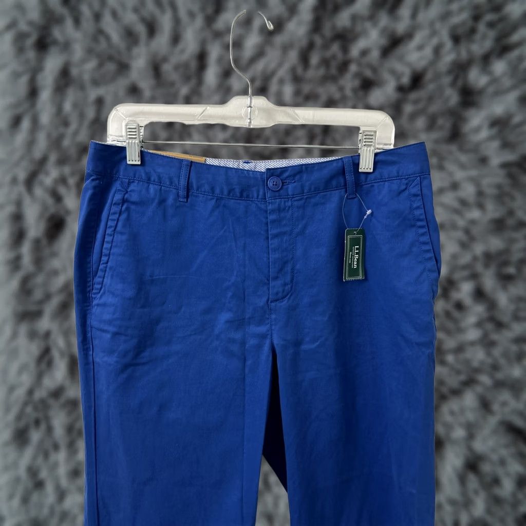 Vintage LL Bean Pants Womens Size 10 Chino Wide Leg Casual Blue Cotton Canvas Classic Fit Straight Leg Womens Size 32" / US 10 / IT 46 - 1 Thumbnail