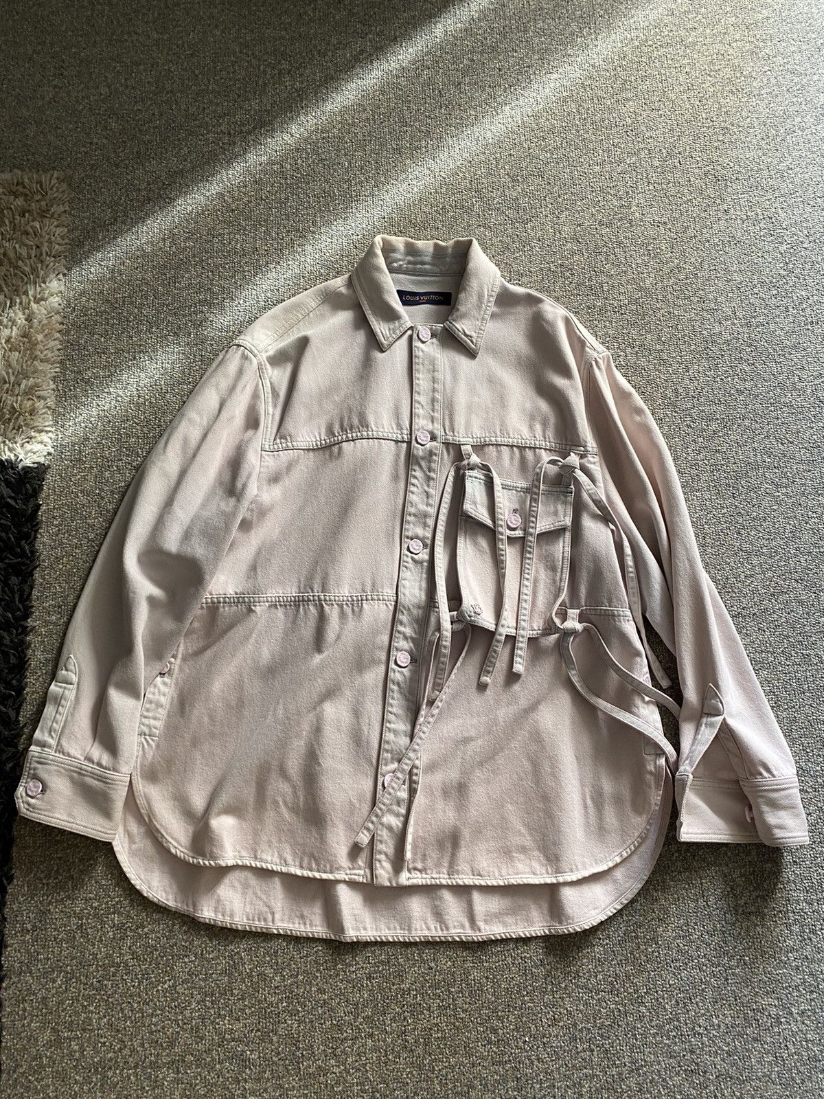 Louis Vuitton LOUIS VUITTON - Removable Pocket Bleached Denim Shirt Size US L / EU 52-54 / 3 - 1 Thumbnail