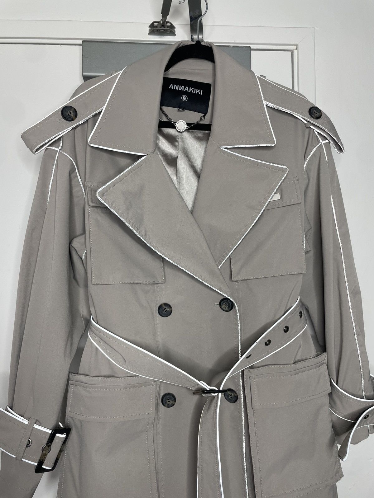 Designer AnnaKiki Reflective Trim Trench coat Size M / US 6-8 / IT 42-44 - 2 Thumbnail