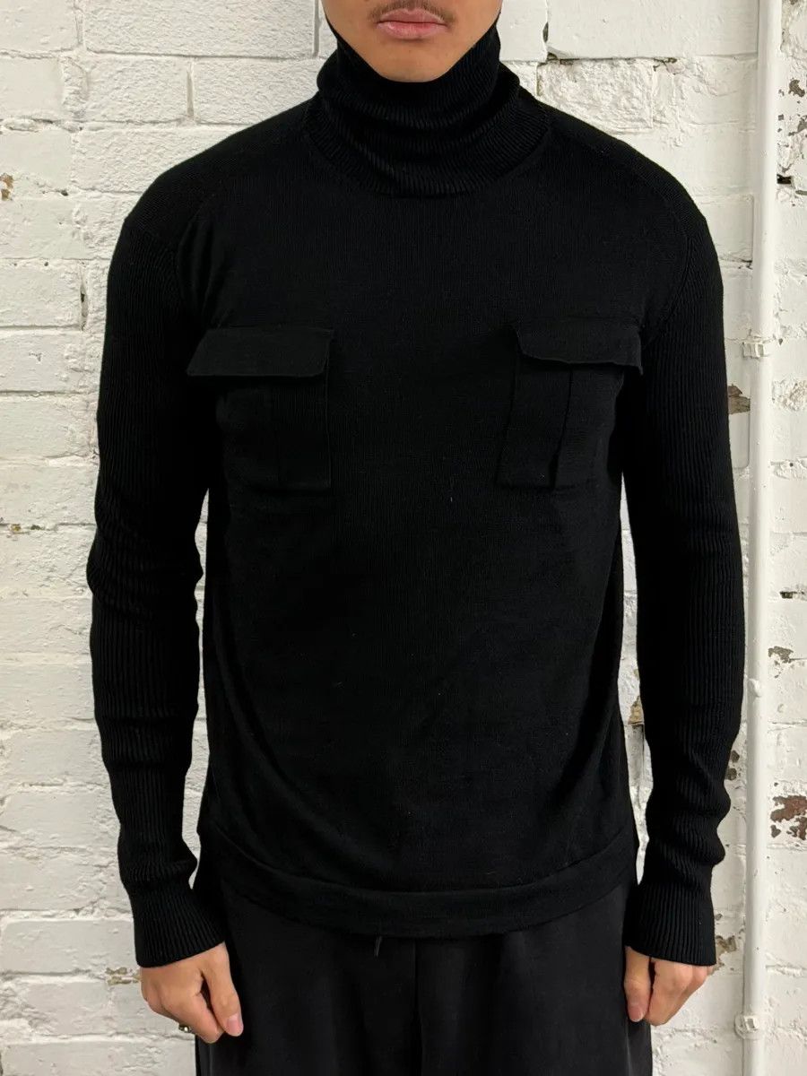Balmain 2000s Pierre Balmain Black Wool Multi Pockets Turtleneck Size US M / EU 48-50 / 2 - 1 Thumbnail
