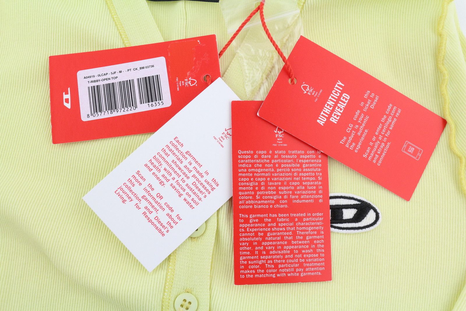 T-RIBBY-OPEN M Yellow Cardigan Buttoned T-Shirt 83943