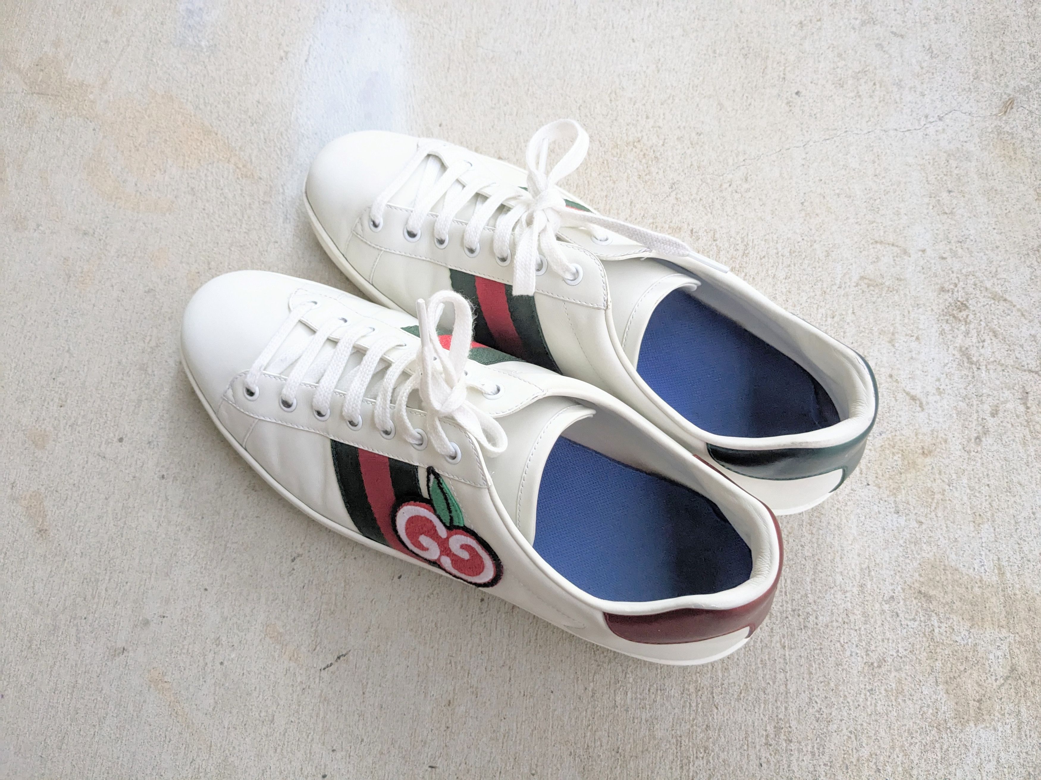 Gucci Gucci Ace Cherry Sneakers 13.5 Leather Low Tops Size US 13 / EU 46 - 13 Thumbnail
