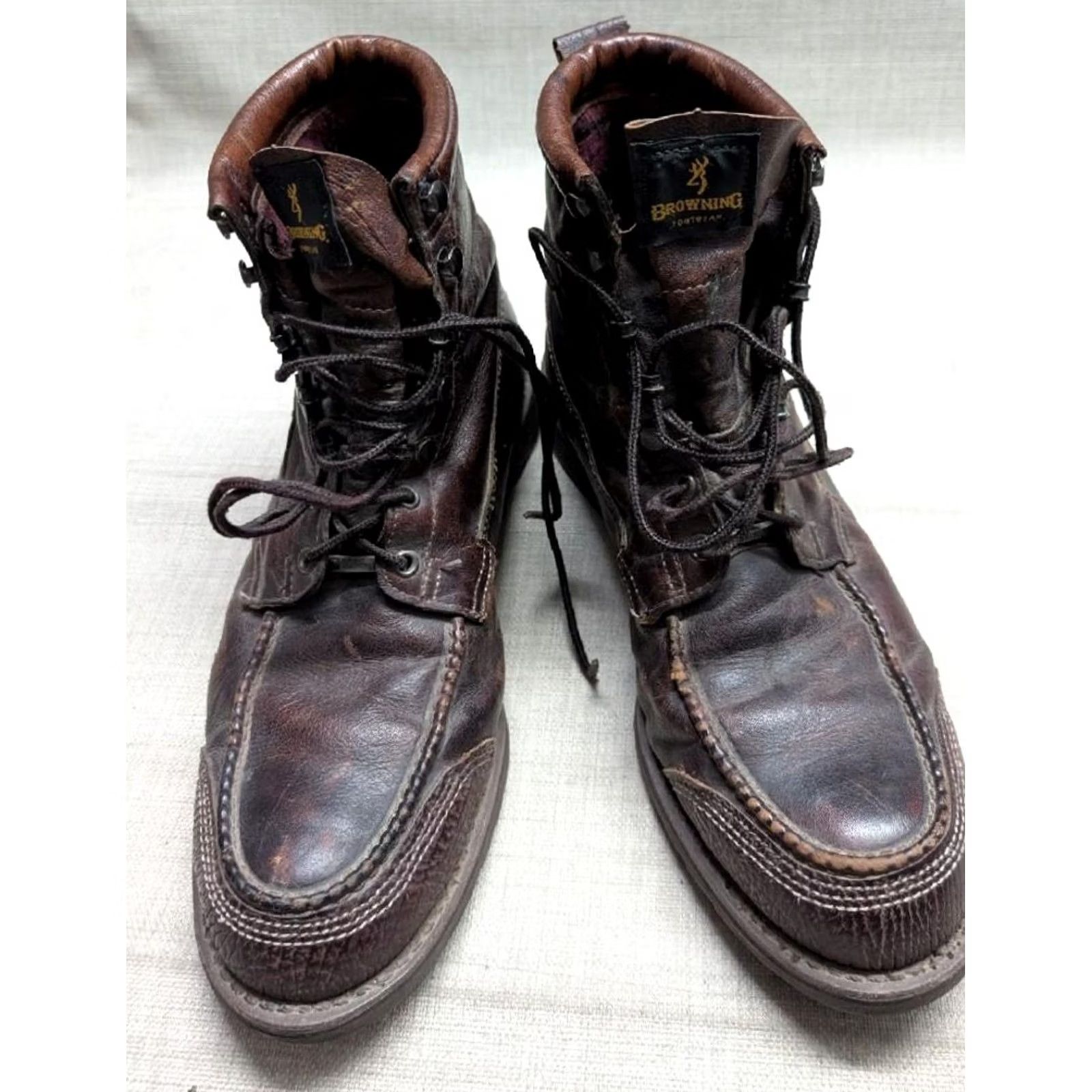 Vintage VINTAGE Browning hunting boot GORE-TEX brown leather 12 W safety toe Moc Toe Mens Boots Size US 12 / EU 45 - 4 Thumbnail