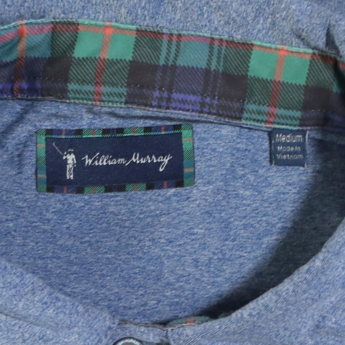 Vintage William Murray Classic Stretch Polyester Heather Polo Shirt Blue Men's M Size US M / EU 48-50 / 2 - 5 Thumbnail