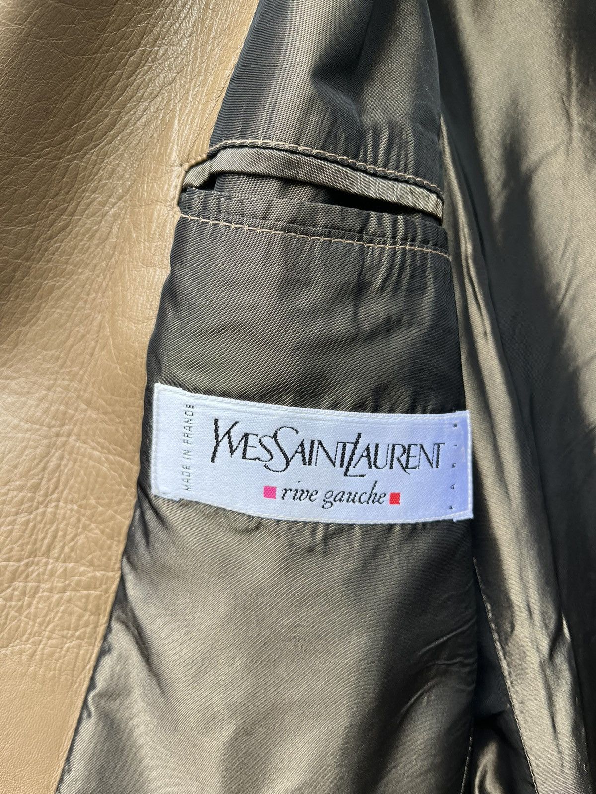 Hedi Slimane YSL Rive Gauche Hedi Slimane Leather Blazer Size US M / EU 48-50 / 2 - 7 Thumbnail