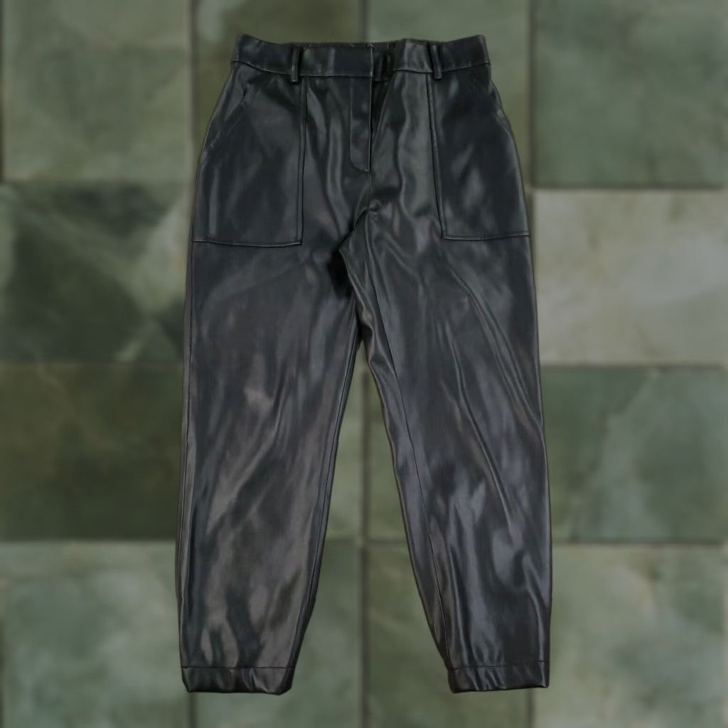 Brochu Walker Brochu Walker Pants Womens Large Black Tapered Crop Ankle Faux Leather Size 32" / US 10 / IT 46 - 1 Thumbnail