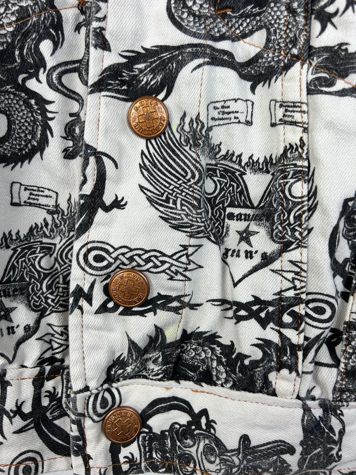 Jean Paul Gaultier Archive JPG Tattoo S96 Jean Paul Gaultier Print Denim Jacket Size M / US 6-8 / IT 42-44 - 11 Thumbnail