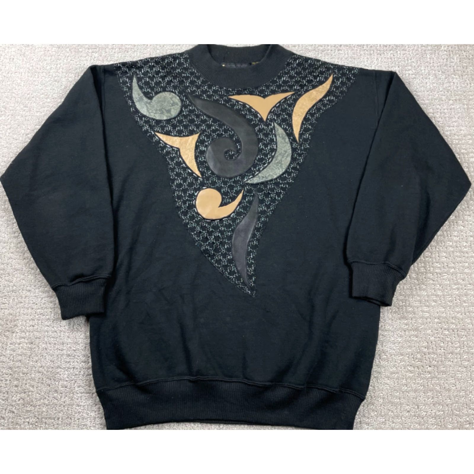 Vintage VINTAGE Extravaganza Sweatshirt Small Black Paisley Crewneck Pullover 90s Mens Sweatshirt Size US S / EU 44-46 / 1 - 2 Thumbnail