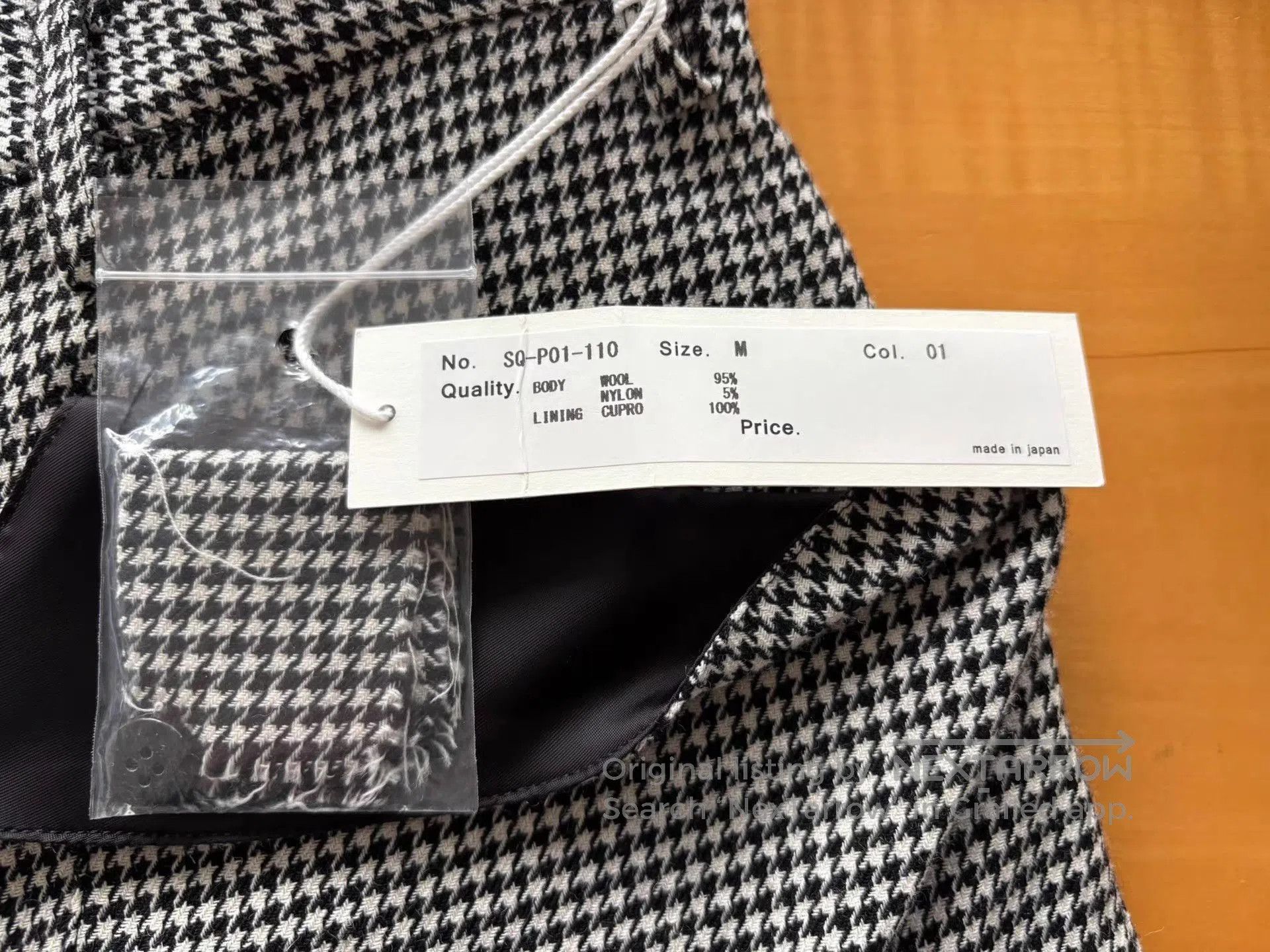 Sulvam Houndstooth Pattern Casual Pants with Patch Pockets. Size US 34 / EU 50 - 2 Thumbnail