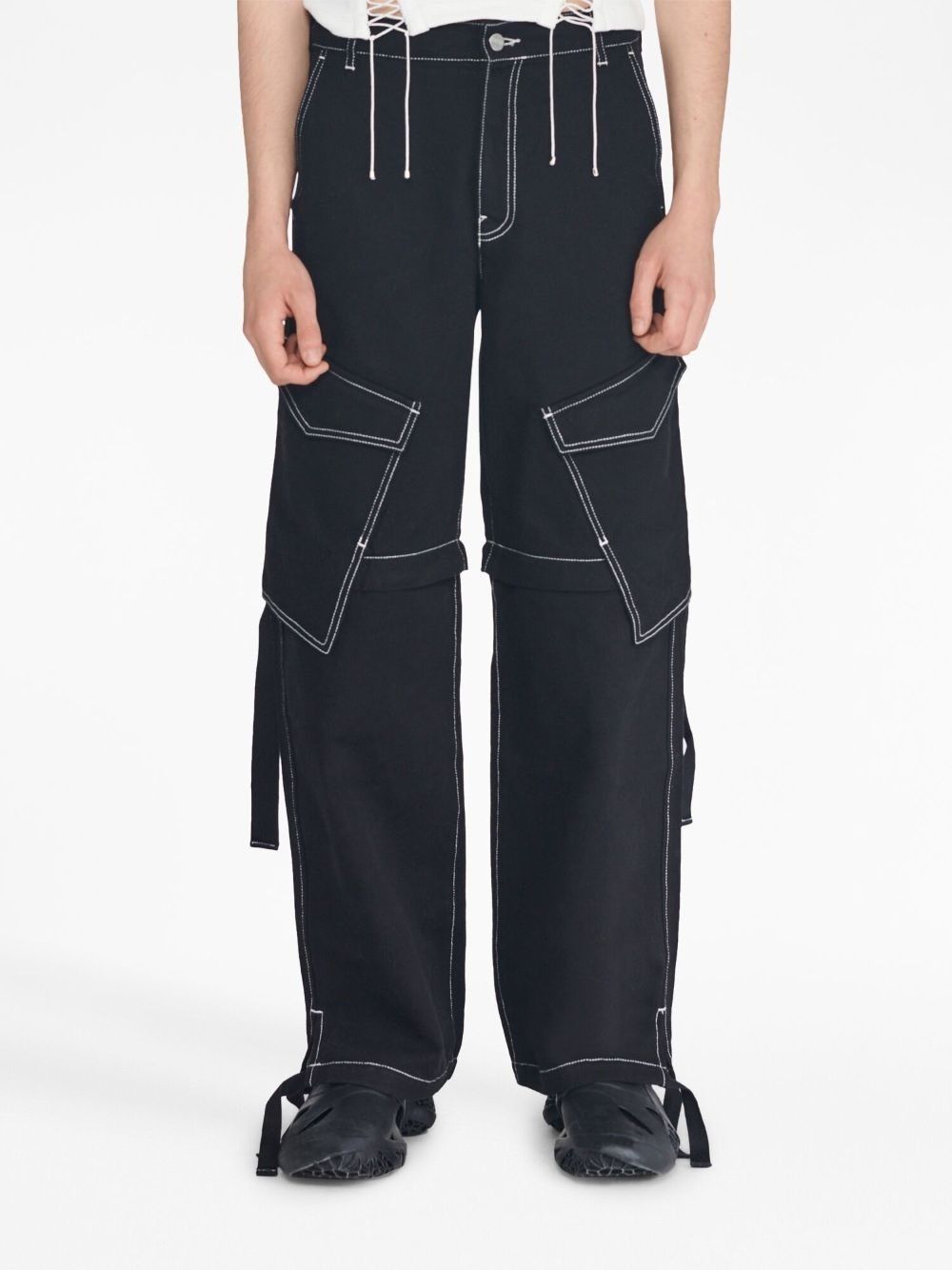 Dion Lee o1mle0325 Denim Parachute Pant in Black Size 29" - 6 Thumbnail