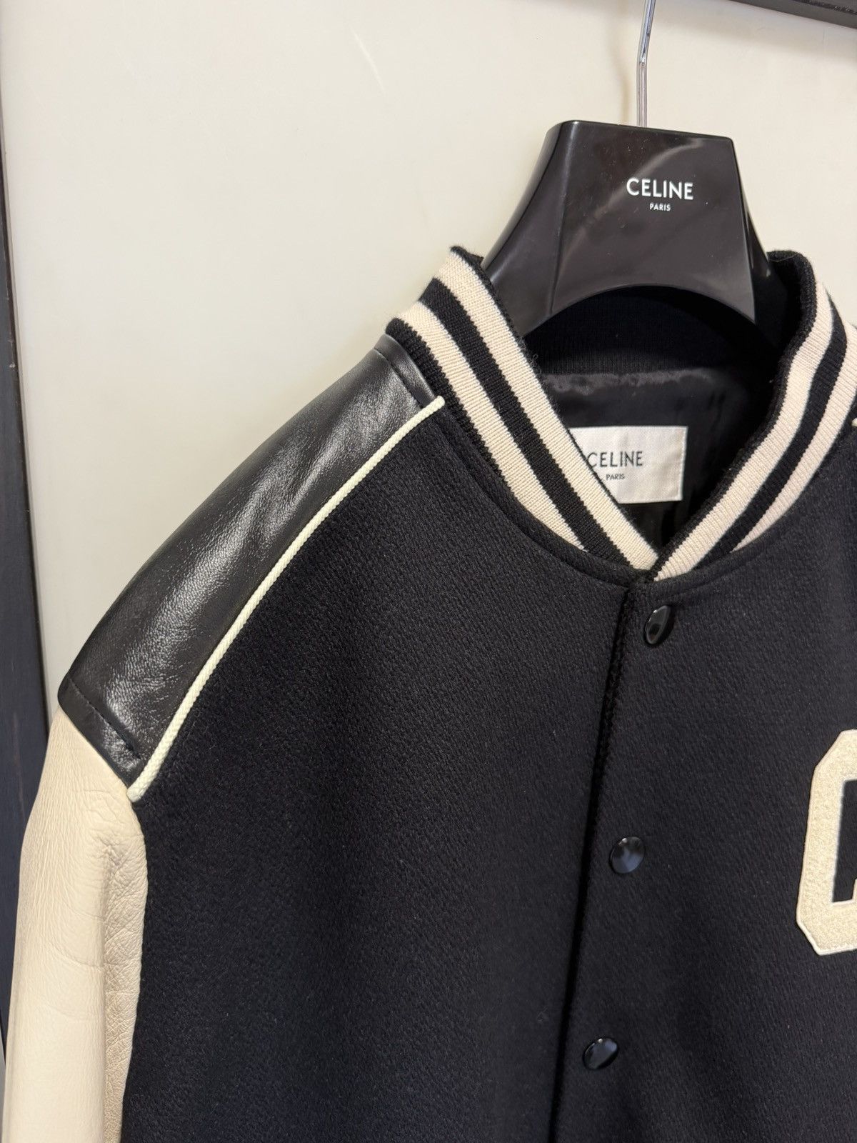 Celine NEW - FW21 Black C Patch Leather Sleeve Wool Teddy 54 Size US L / EU 52-54 / 3 - 6 Thumbnail
