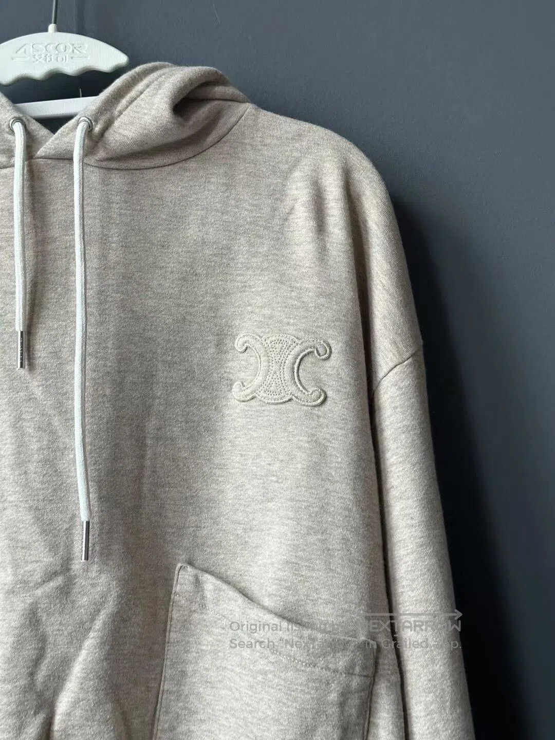 Celine CELINE Latte Embossed Triomphe Hoodie| Size S / US 4 / IT 40 - 3 Thumbnail