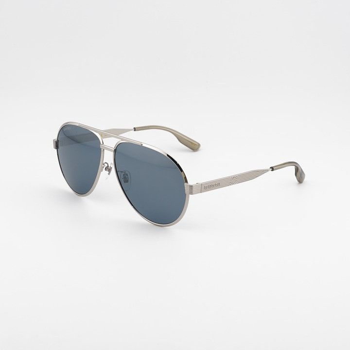 Gucci Gucci GG1513S 003 Sunglasses Silver Aviator Frame, Smoke Size ONE SIZE - 1 Thumbnail