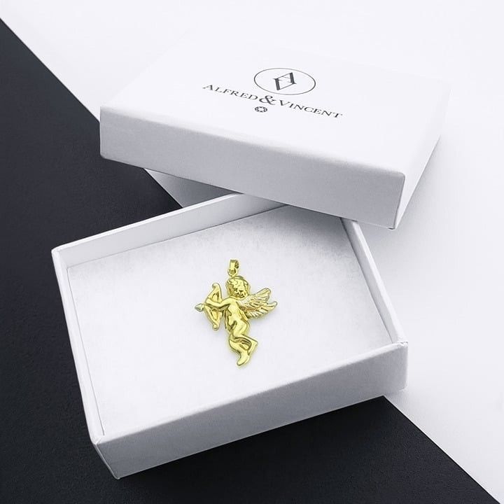 Other Cupid Angel of Love Bow Arrow Charm Pendant in Real 14k Gold Size ONE SIZE - 2 Thumbnail
