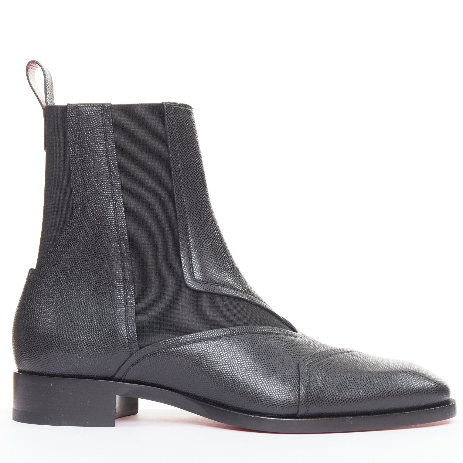 Christian Louboutin CHRISTIAN LOUBOUTIN Boabi black calf grain leather elastic gusset chelsea boot EU43.5 US10.5 Size US 10.5 / EU 43-44 - 1 Thumbnail