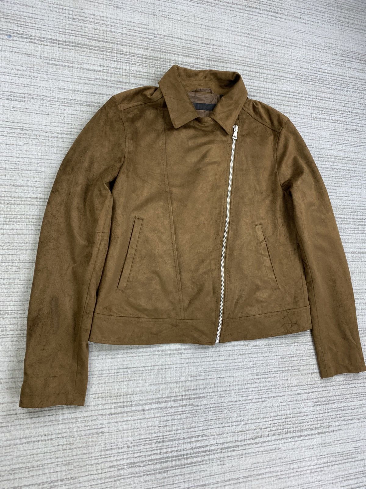 Japanese Brand × Uniqlo × Vintage Vintage Uniqlo Suede Leather Double Collar Suede Jacket Size US M / EU 48-50 / 2 - 3 Thumbnail