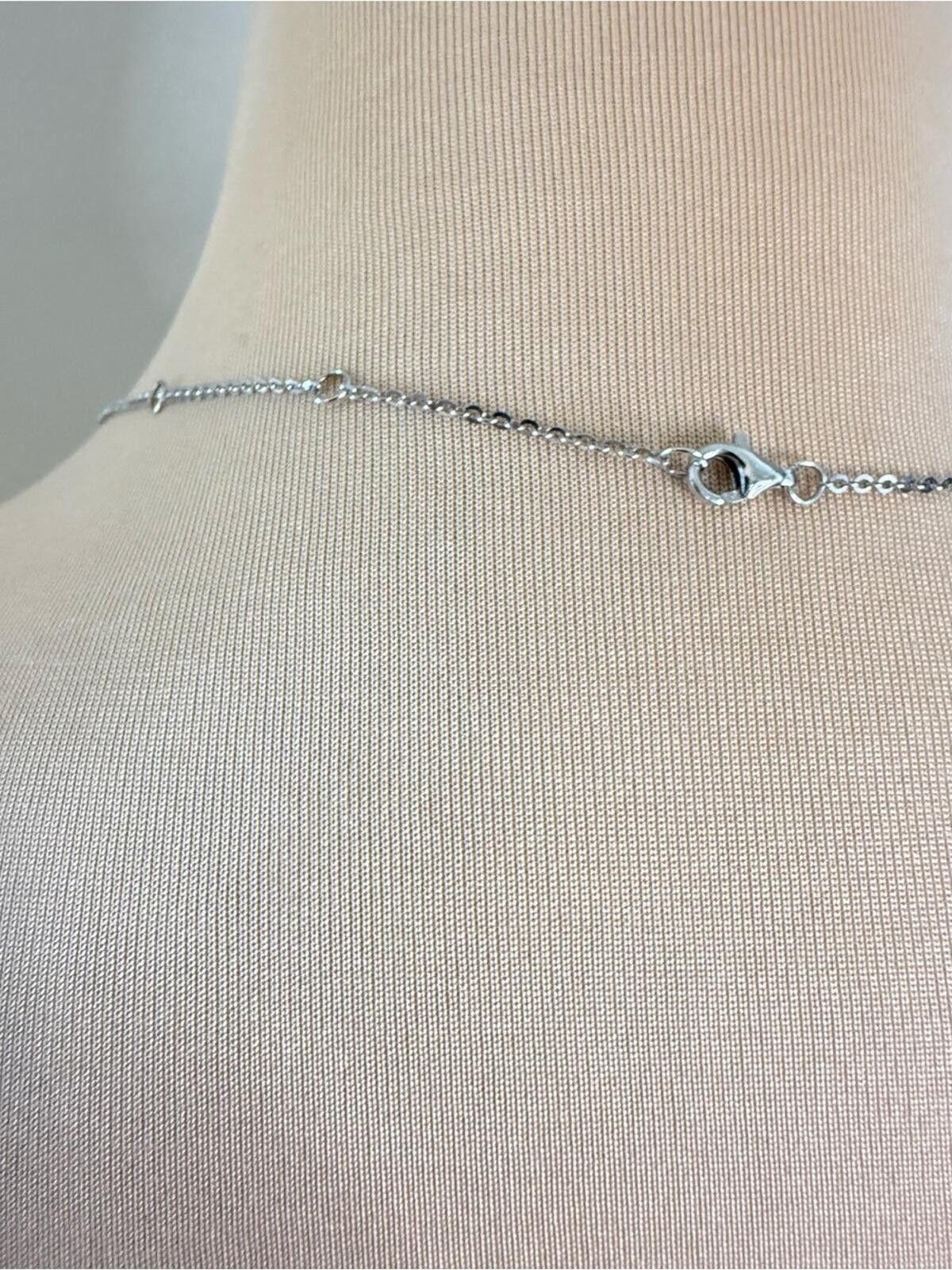 Other Rhinestone blue beaded pendant silver dainty chain Size ONE SIZE - 3 Thumbnail