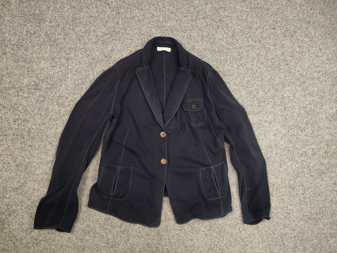 Brunello Cucinelli Brunello Cucinelli premium design classic Cotton Navy Blazer Size XL / US 12-14 / IT 48-50 - 14 Thumbnail