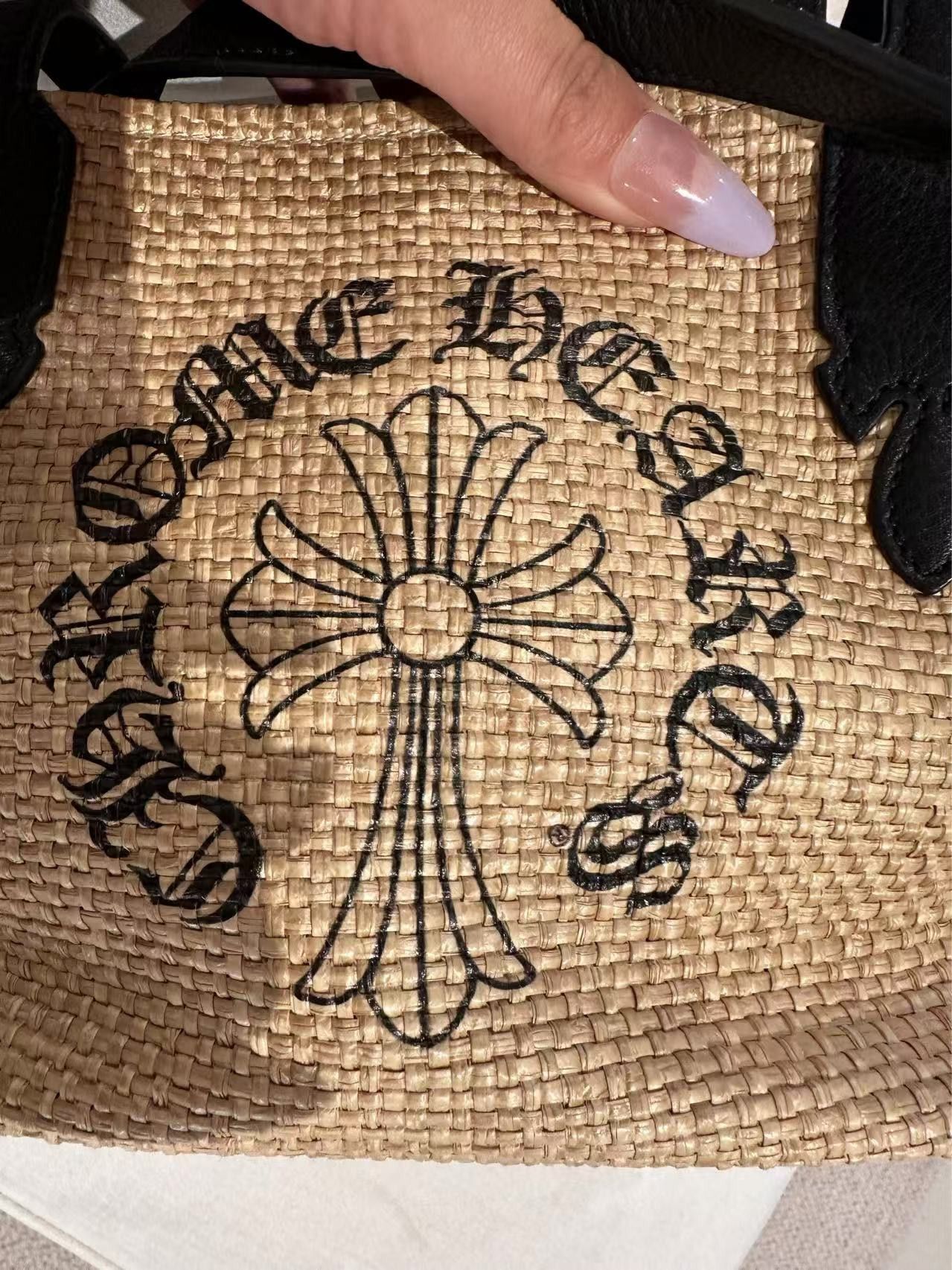 Chrome Hearts Chrome Hearts Straw Beige Cross Logo Small Tote Bag Size ONE SIZE - 5 Thumbnail