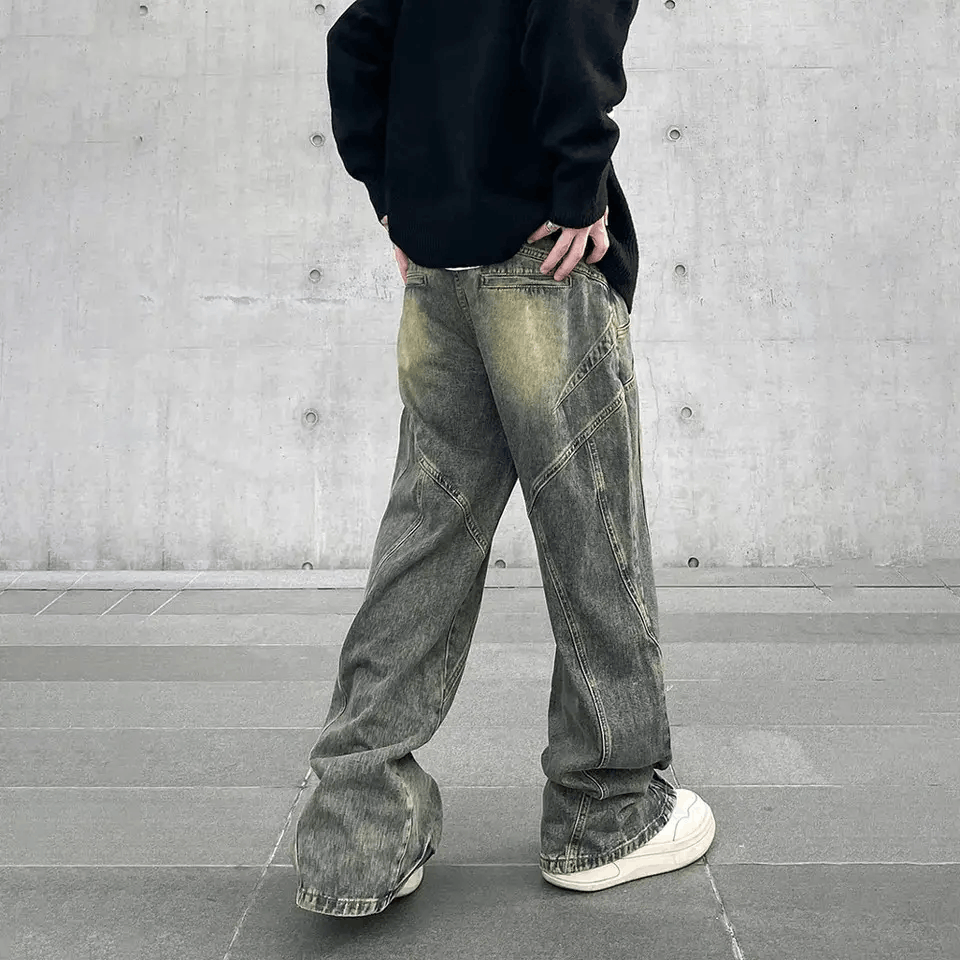 Designer × Japanese Brand × Jean Baggy Flared Leg Striped Rusty Jeans Size US 28 / EU 44 - 3 Thumbnail
