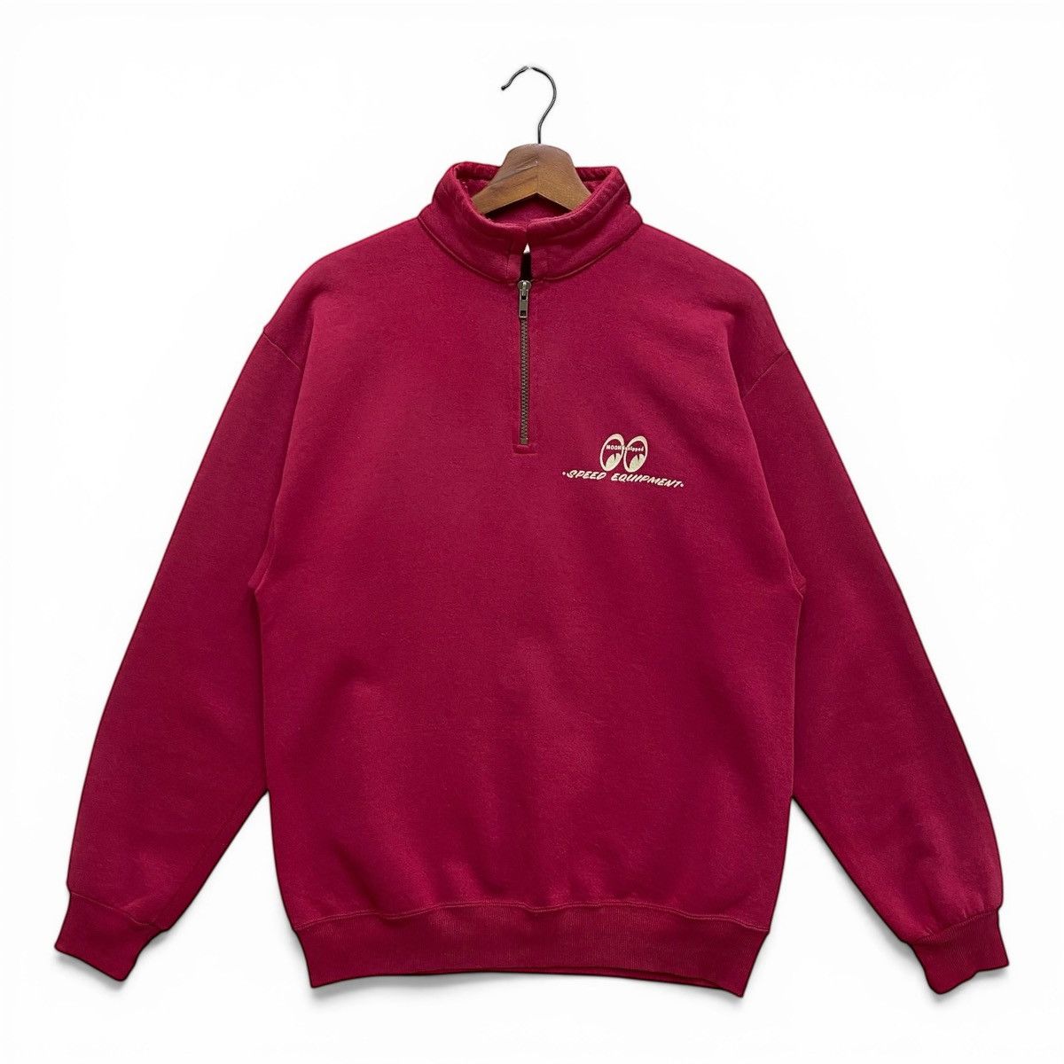 Jerzees Vintage 90s Jerzees Half Zip Sweatshirt Moon Equipped Racing Size US M / EU 48-50 / 2 - 4 Thumbnail