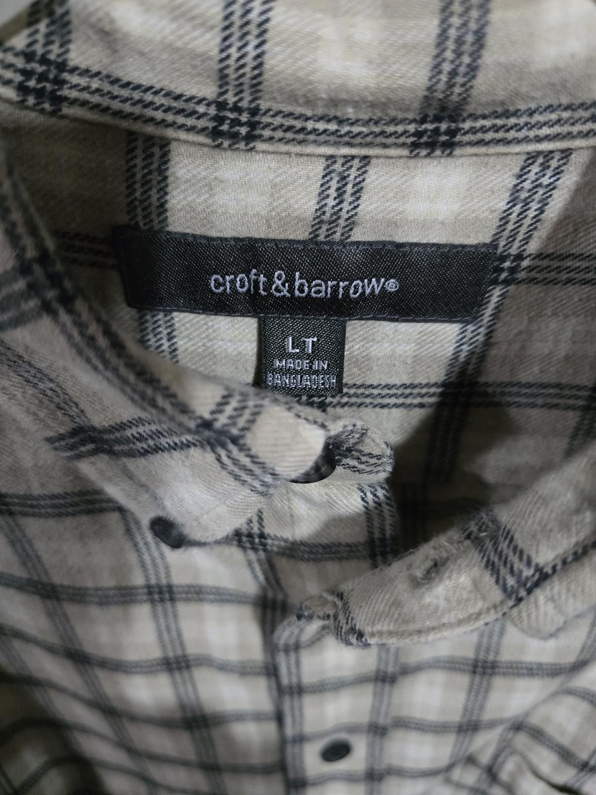 Croft & Barrow Brown & Navy Plaid Flannel Shirt Long Sleeve Pocket Size LT Size US L / EU 52-54 / 3 - 3 Thumbnail