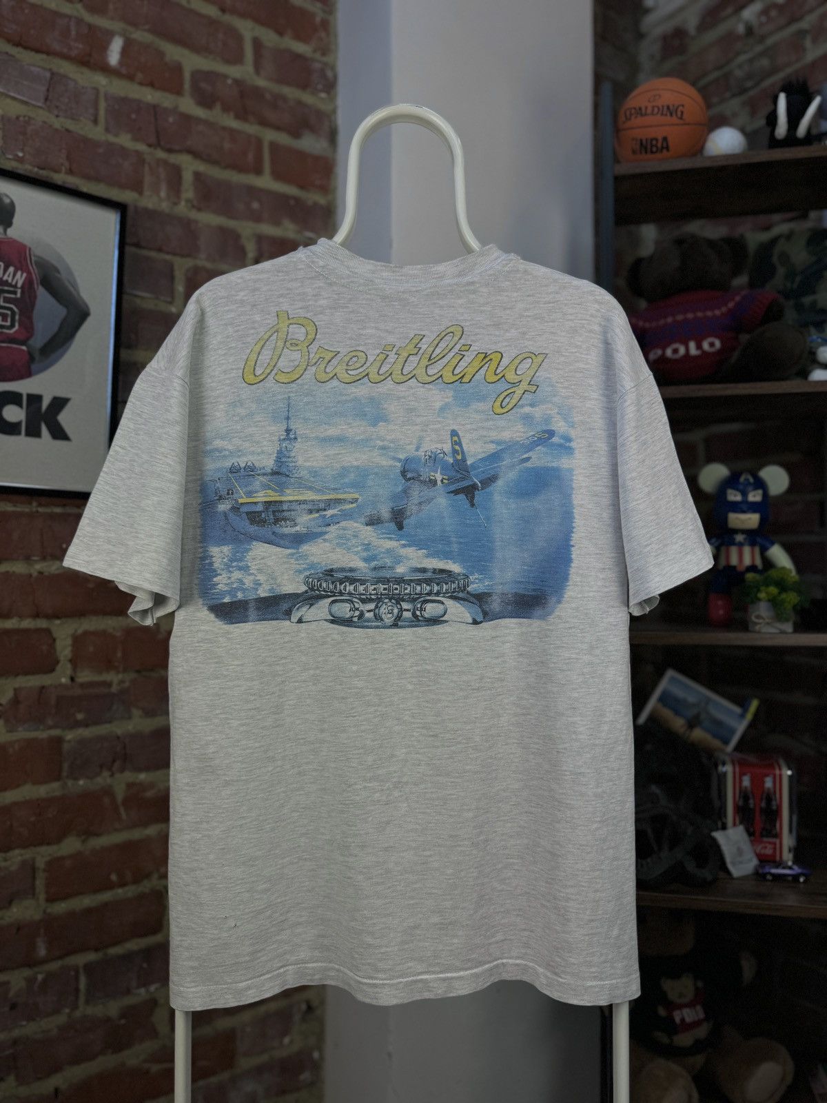 Breitling × Hanes × Vintage Breitling Swiss Chronographs Vintage Hanes T-Shirt Size US L / EU 52-54 / 3 - 1 Thumbnail