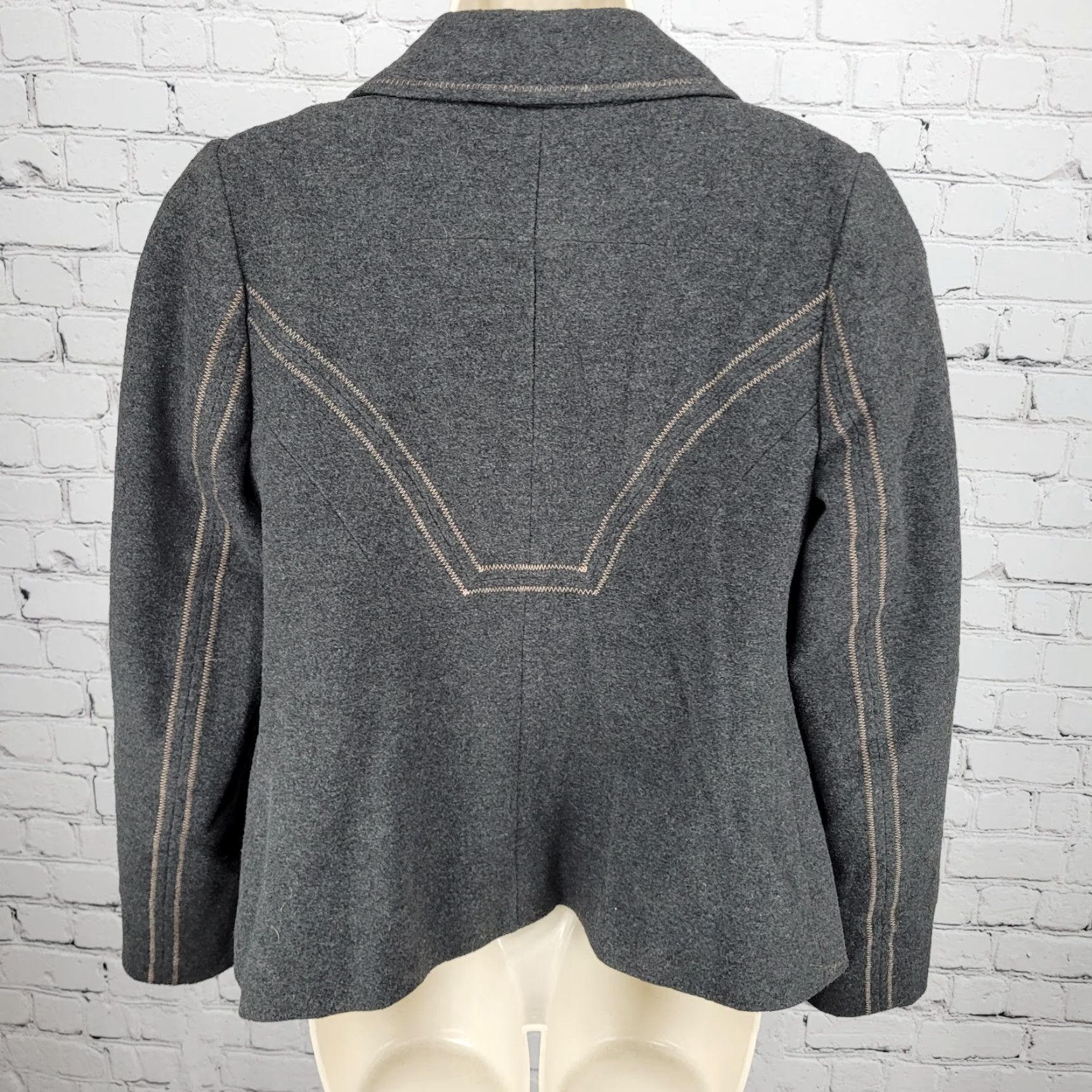 Anthropologie Ett:Twa Anthropologie Grey Double Breasted Buttoned Stretch Lined Jacket 8 Size M / US 6-8 / IT 42-44 - 2 Thumbnail