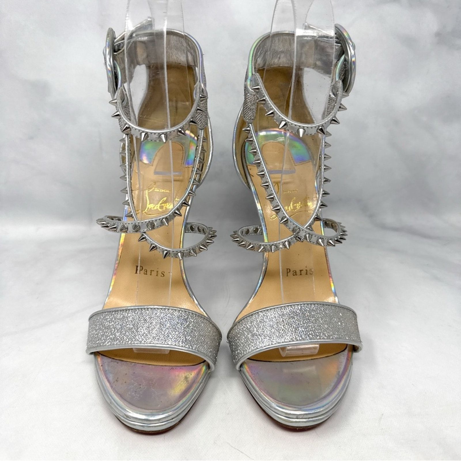 Christian Louboutin Christian Louboutin Choca Lux 120 Holographic Platform Heels Size US 5.5 / IT 35.5 - 4 Thumbnail