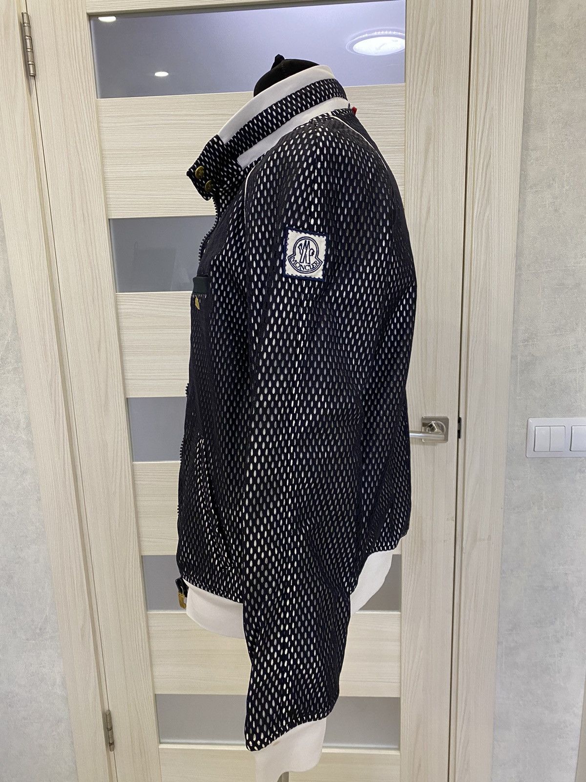 image of Moncler Gamme Bleu Designer Men Coat in Black White (Size Medium)