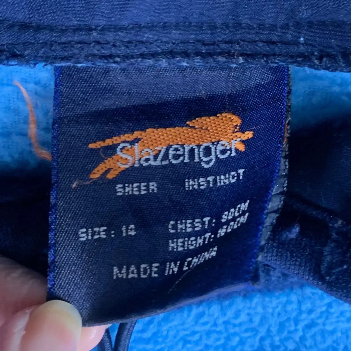 Vintage Vintage SLAZENGER Center Logo Blue Fleece Hoodie Jacket Size US M / EU 48-50 / 2 - 6 Thumbnail