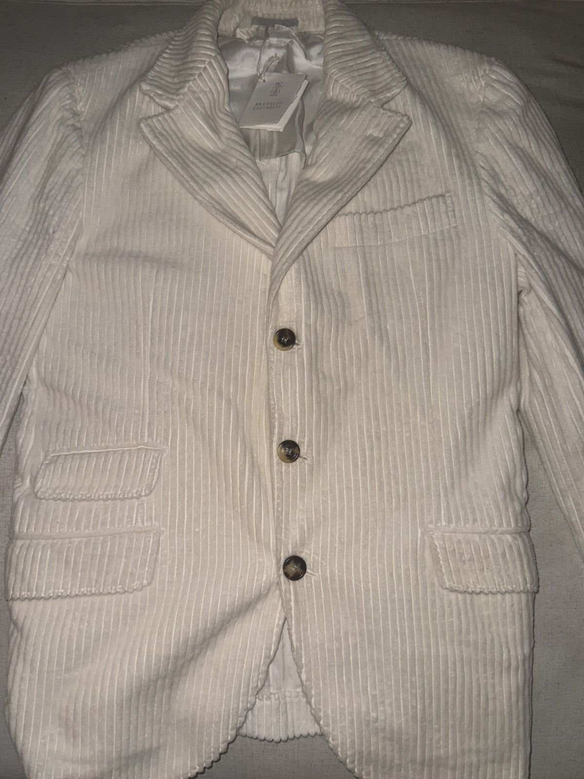 Brunello Cucinelli Brunello cucinelli white pinstripe blazer Size US S / EU 44-46 / 1 - 5 Thumbnail