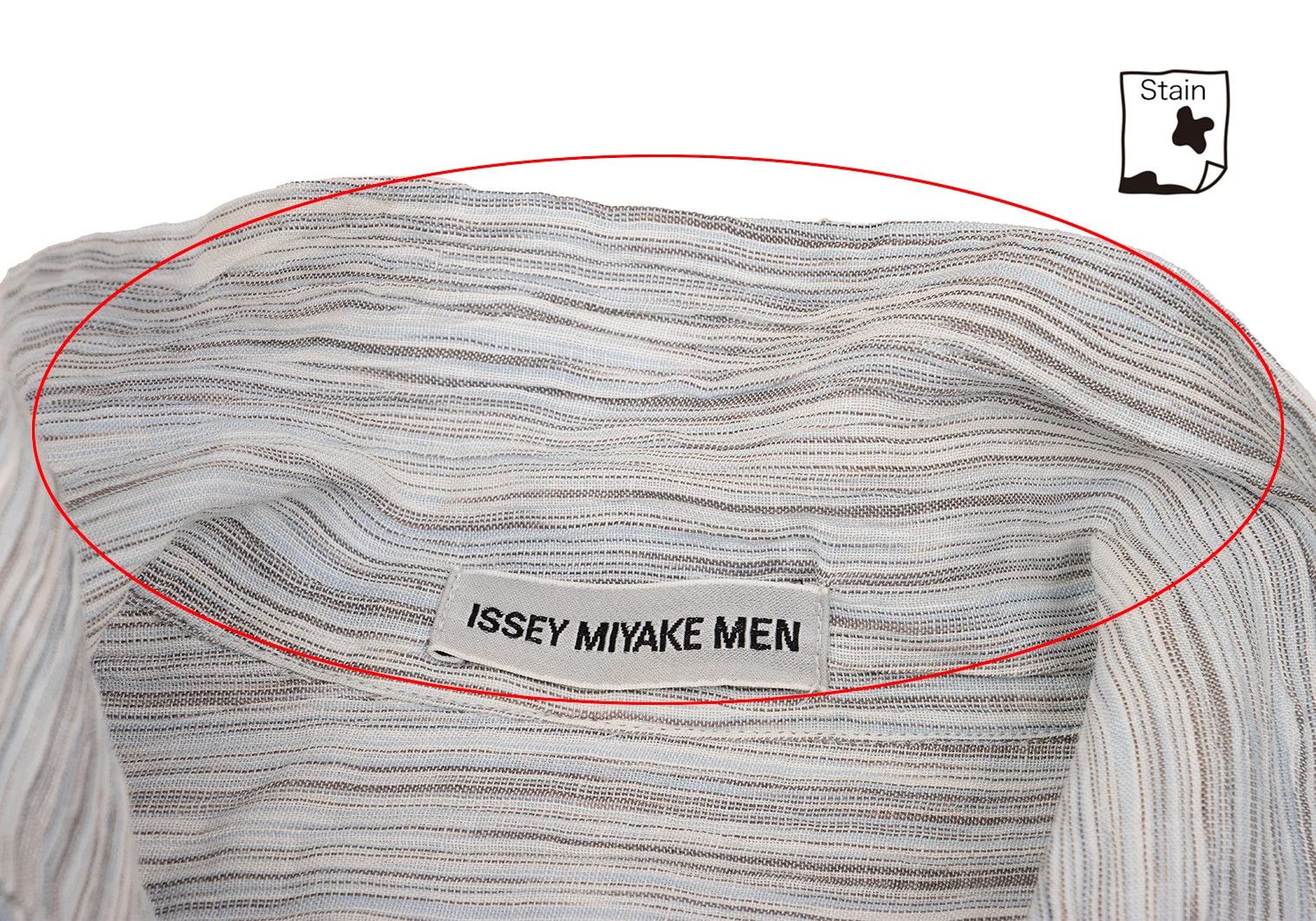 Issey Miyake Linen Striped Open Collar Shirt in Light Blue, Black, White Size US L / EU 52-54 / 3 - 4 Thumbnail