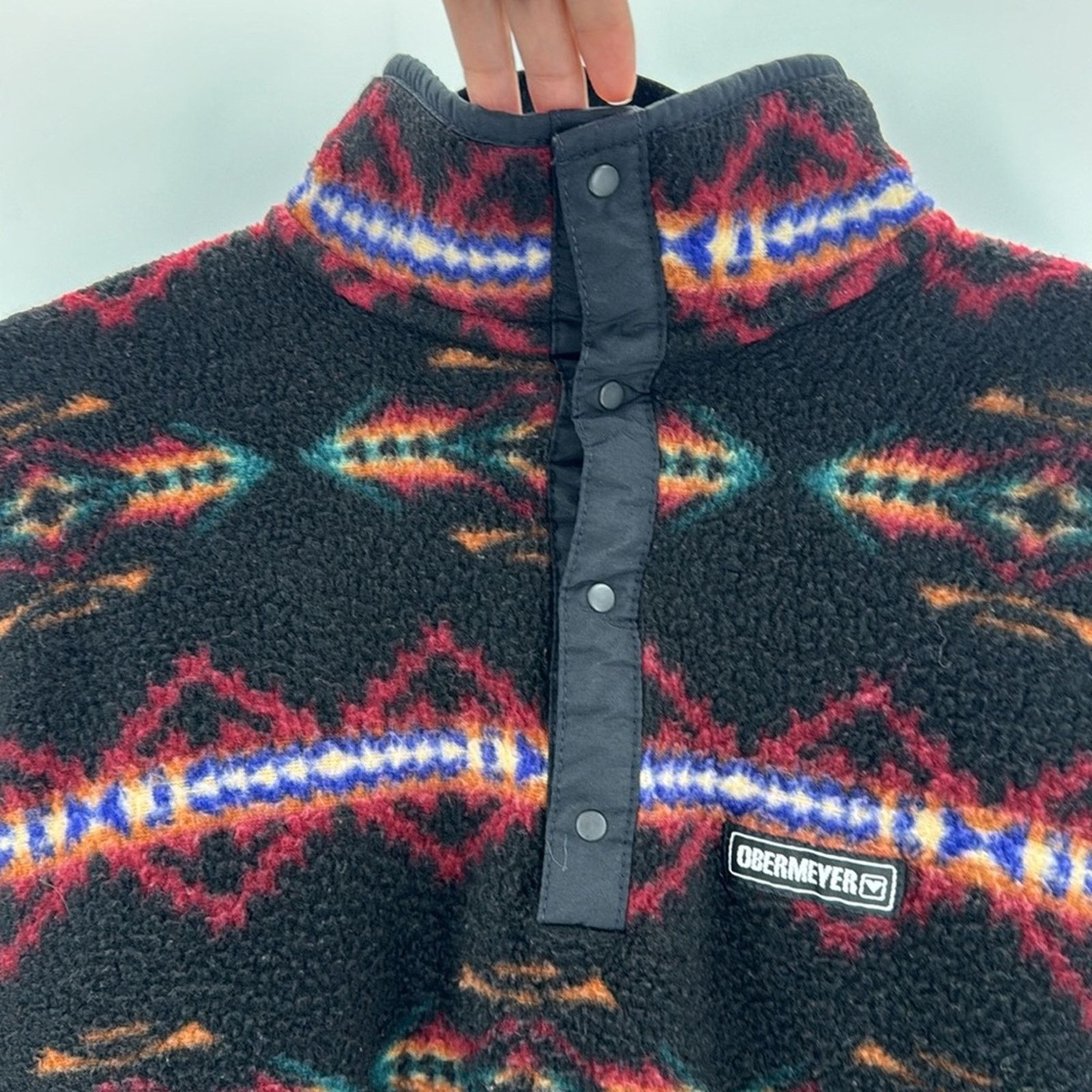 Obermeyer Vintage Obermeyer indigenous Print Fleece pullover sweater S Size S / US 4 / IT 40 - 4 Thumbnail
