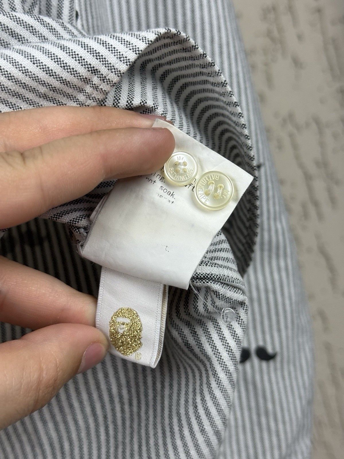 Bape Mr. Bathing Ape Cotton Check Shirt Gray Bape Made in Japan Size US L / EU 52-54 / 3 - 13 Thumbnail