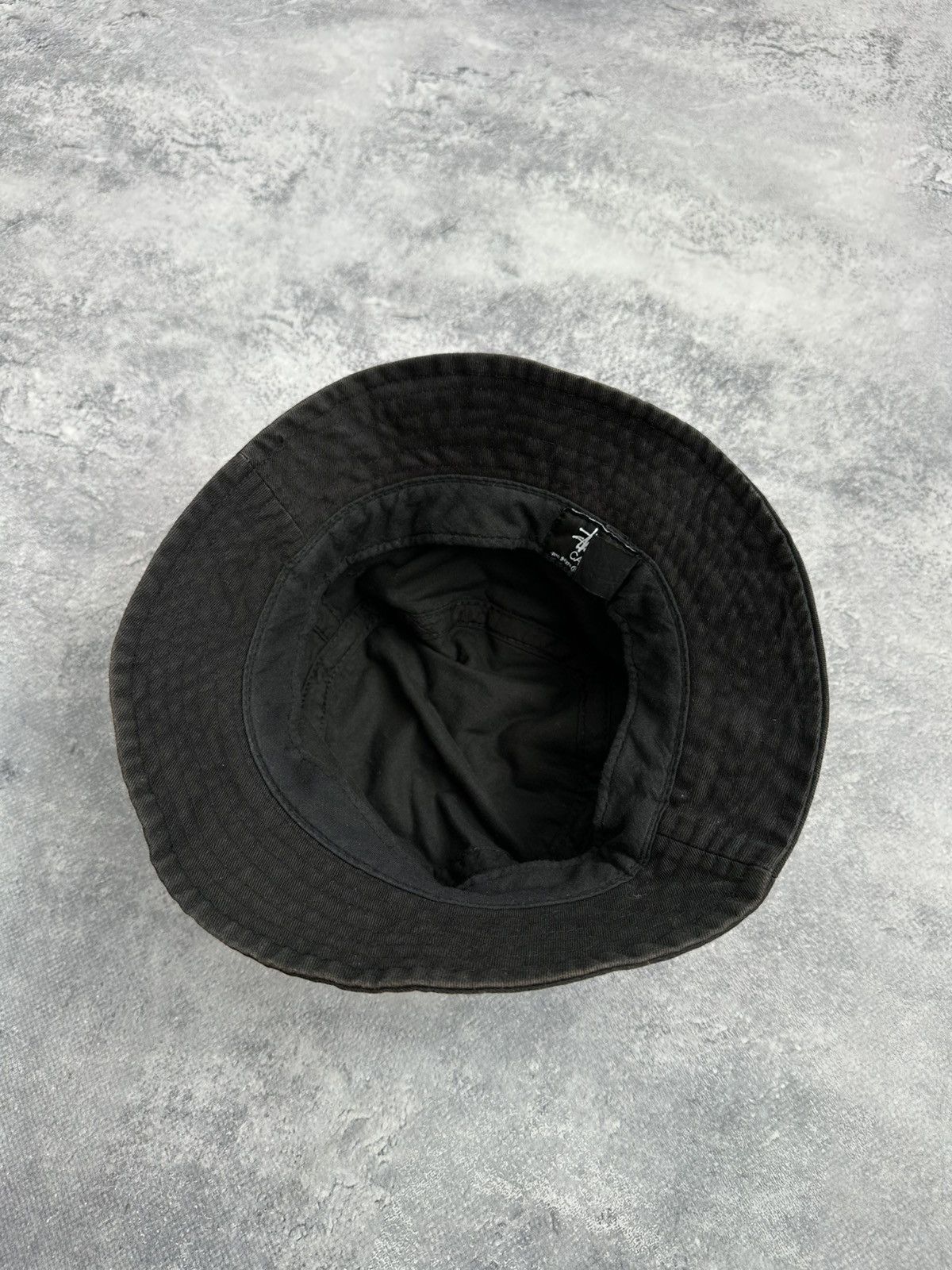 Stussy 💣Rare Stussy Black Washed Faded Bucket Hat Y2K Centre Logo Size ONE SIZE - 10 Thumbnail
