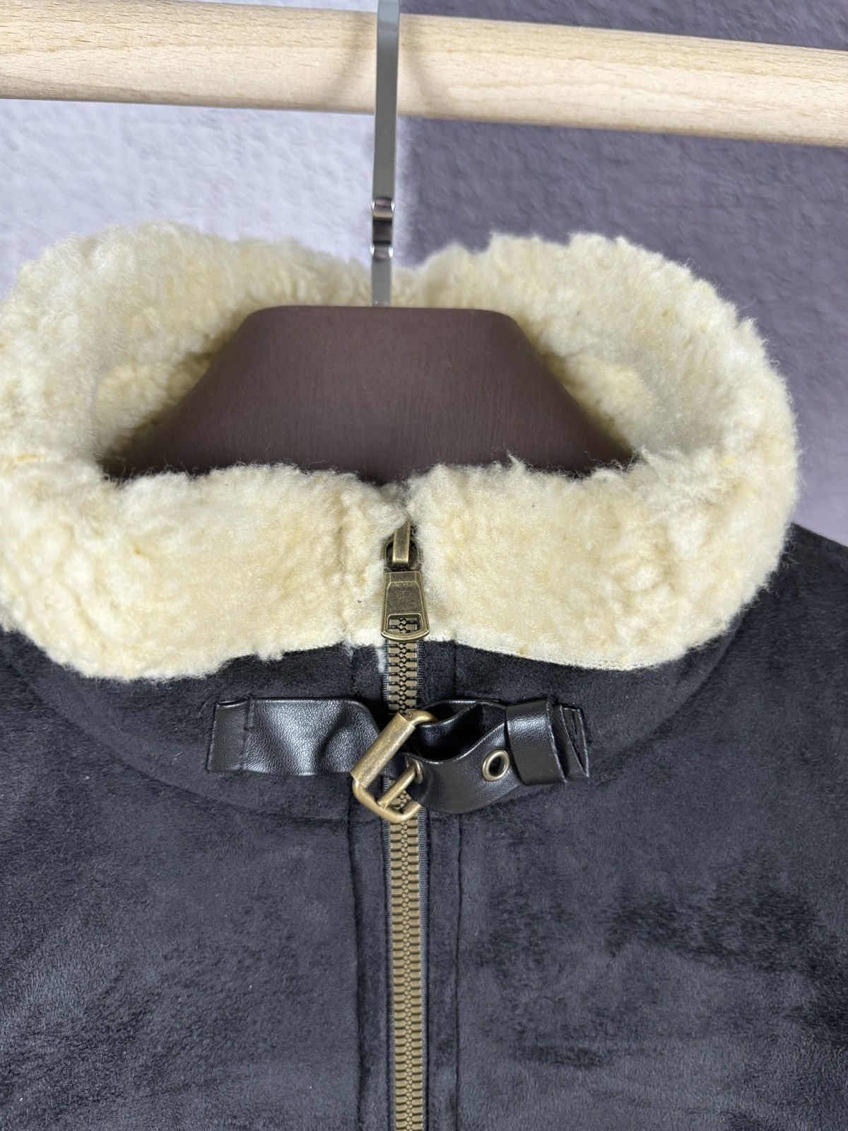 Japanese Brand Vintage Black Faux Leather Suede shearling jacket size L-XL Size US L / EU 52-54 / 3 - 8 Thumbnail