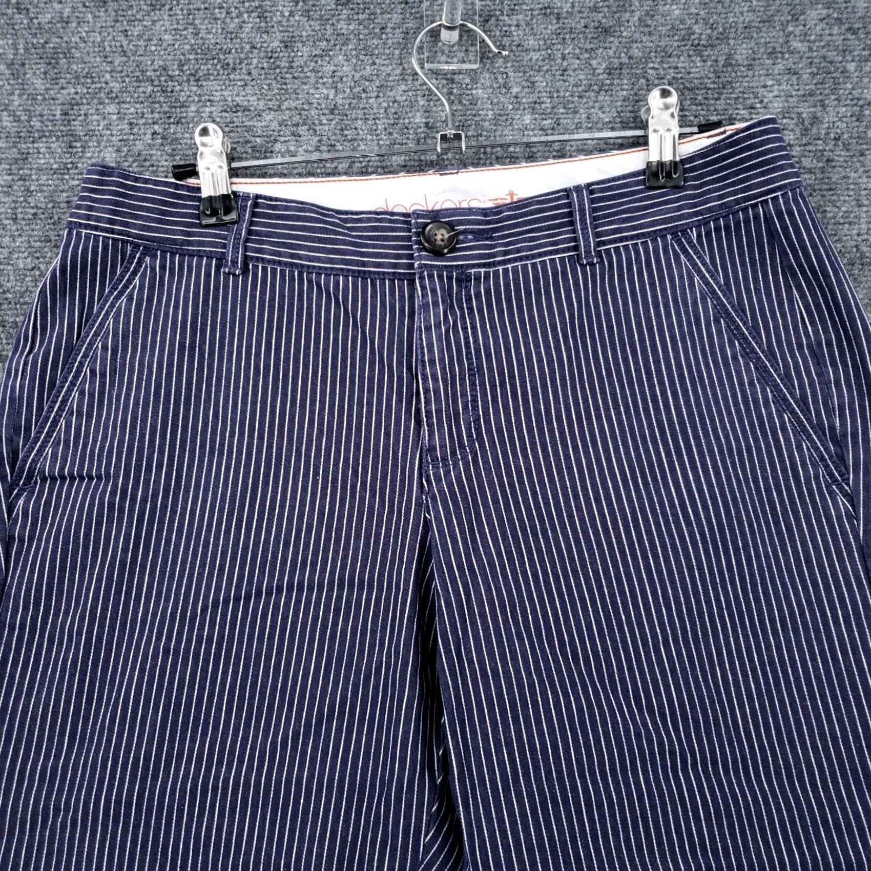 Dockers DOCKERS Pants Capri Blue White Striped Low Rise Straight Leg Zip Cotton Womens 4 Size 27" / US 4 / IT 40 - 3 Thumbnail
