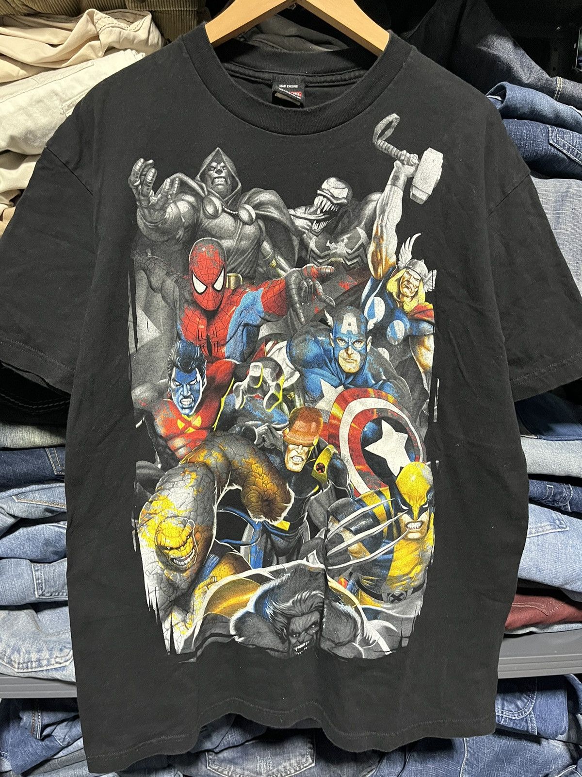 Marvel Comics × Vintage Crazy Y2K Marvel Mad Engine All Over Print Graphic Tee Size US L / EU 52-54 / 3 - 2 Thumbnail