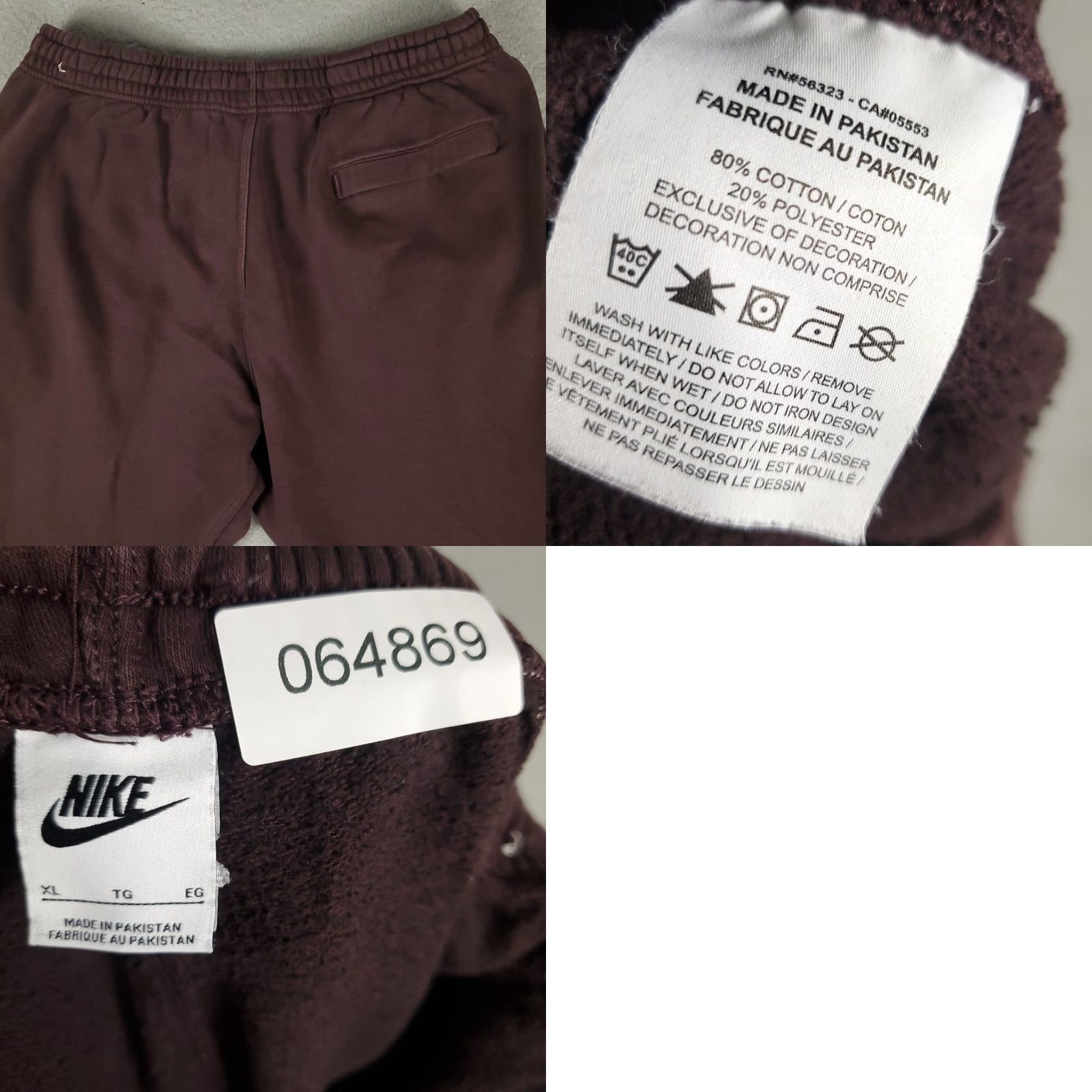 Nike Nike Pants Mens XL Burgundy Sportswear Swoosh Track Joggers Sweatpants Casual Activewear Size US 36 / EU 52 - 8 Thumbnail