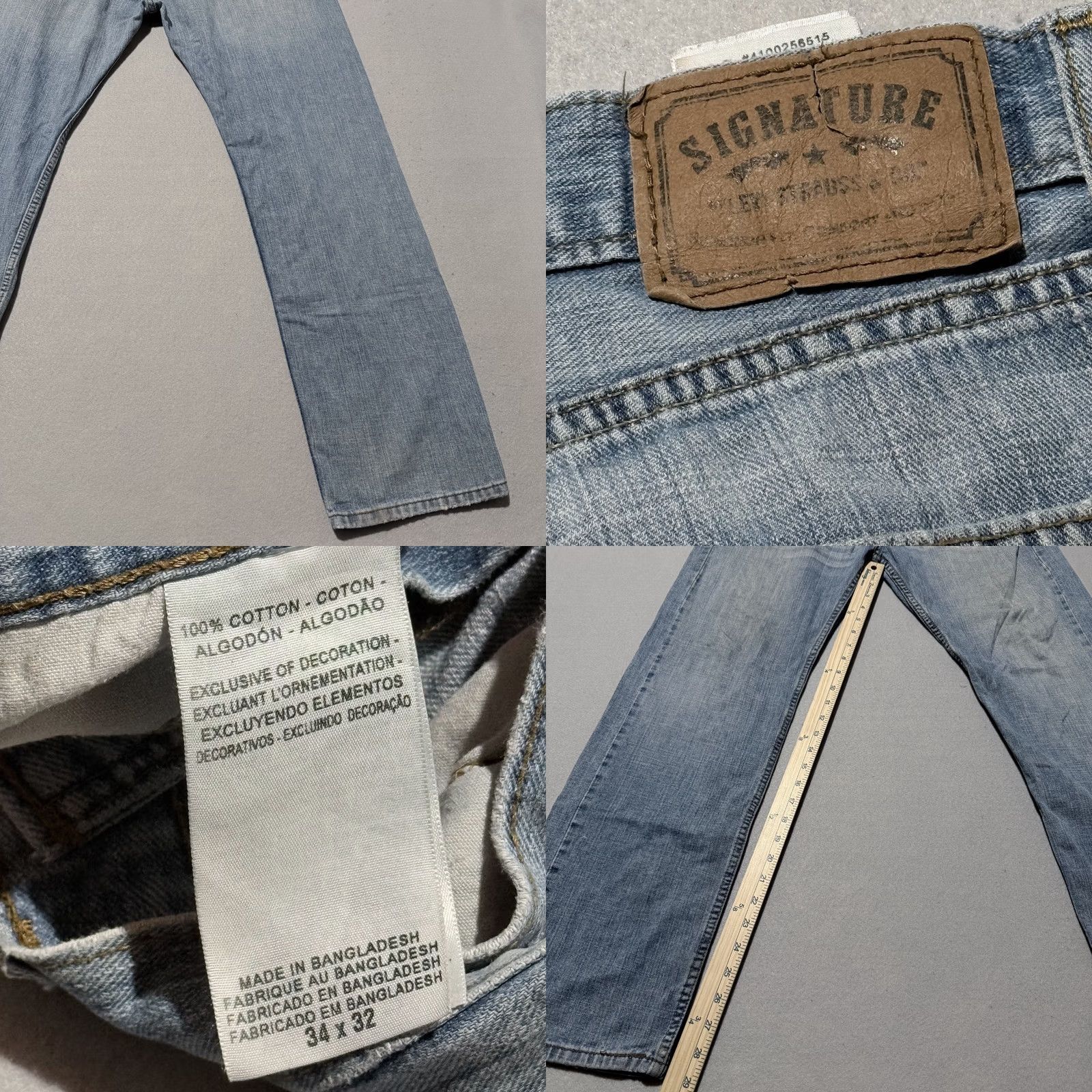Levi's Signature by Levi's Jeans Men's Blue Denim Pockets Straight Regular Fit 34x32 Blue Men's Jeans Size US 34 / EU 50 - 8 Thumbnail