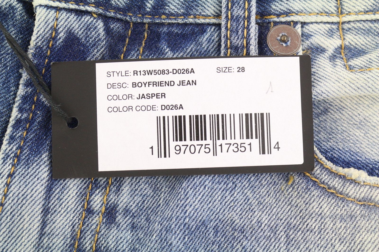 R13 BOYFRIEND 28 Jasper Cropped Blue FW25 Jeans 87193 Size 28" / US 6 / IT 42 - 7 Thumbnail