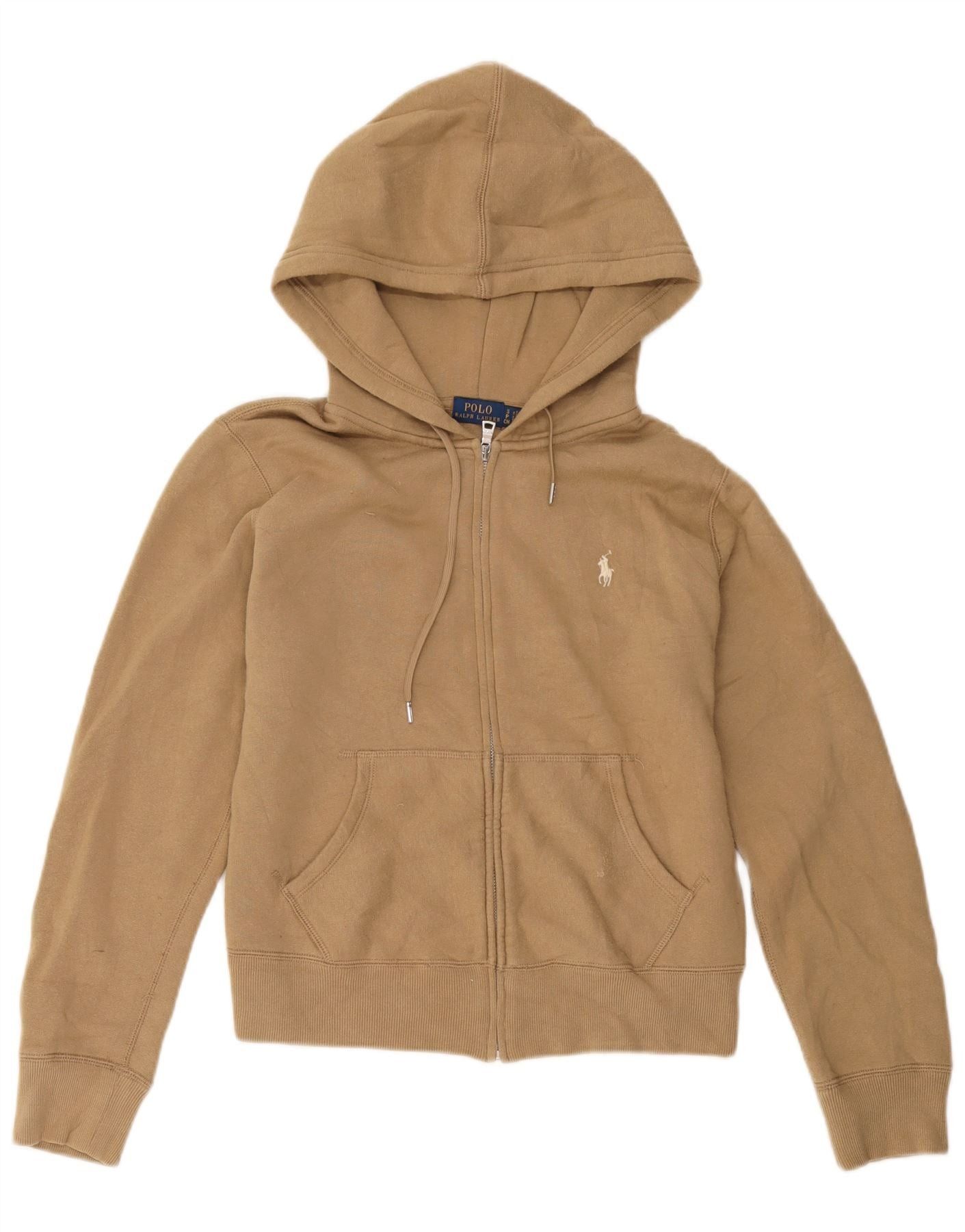 Polo Ralph Lauren Womens Overd Zip Hoodie Sweater UK 10 Small Beige Size M / US 6-8 / IT 42-44 - 1 Thumbnail